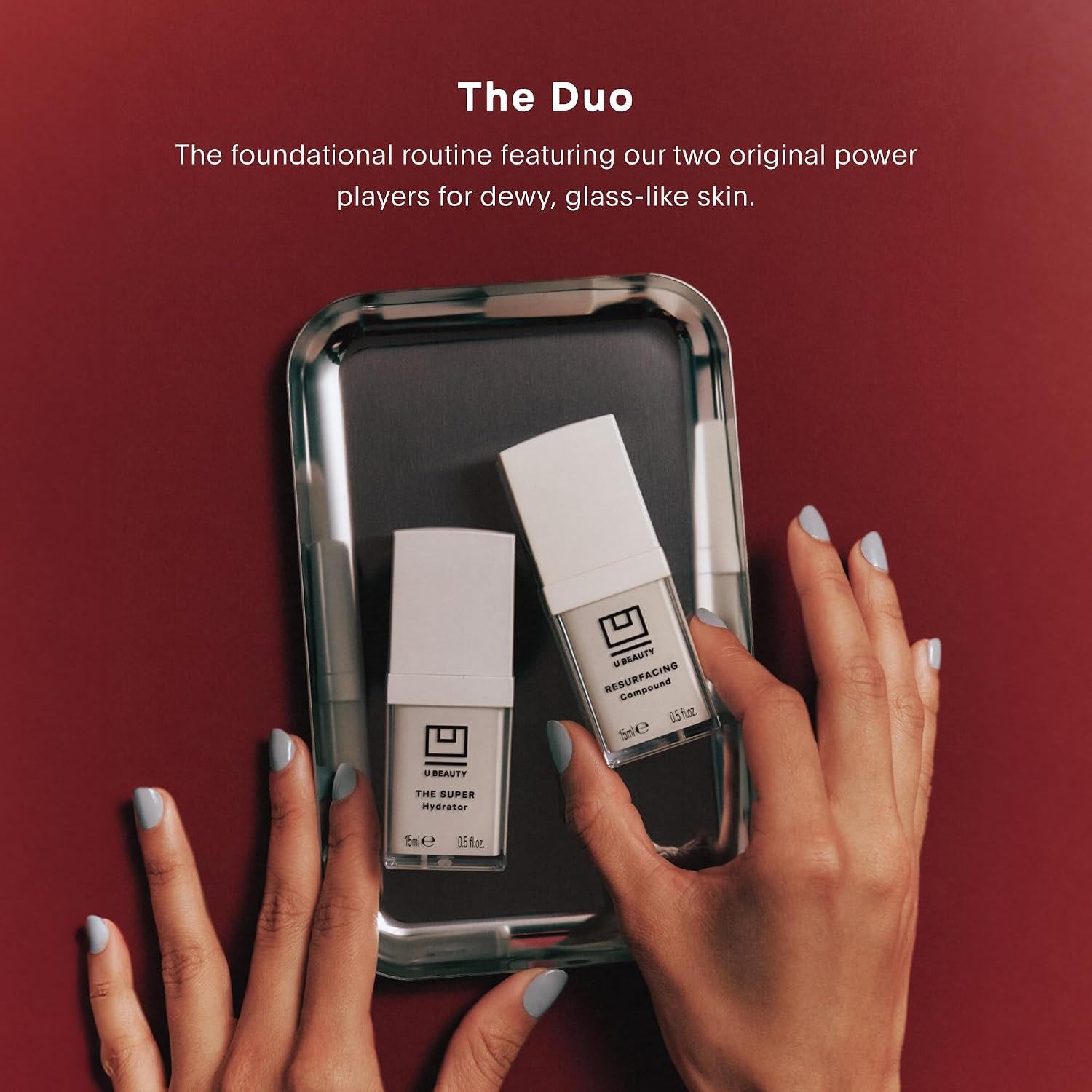 U Beauty Duo - Resurfacing Compound & SUPER Hydrator Set - 2 ct | Vitamin C & E, retinol, hyaluronic acid, moisturizing face serum duo, for smooth, hydrated and softer skin, 0.5 fl oz - Image 2
