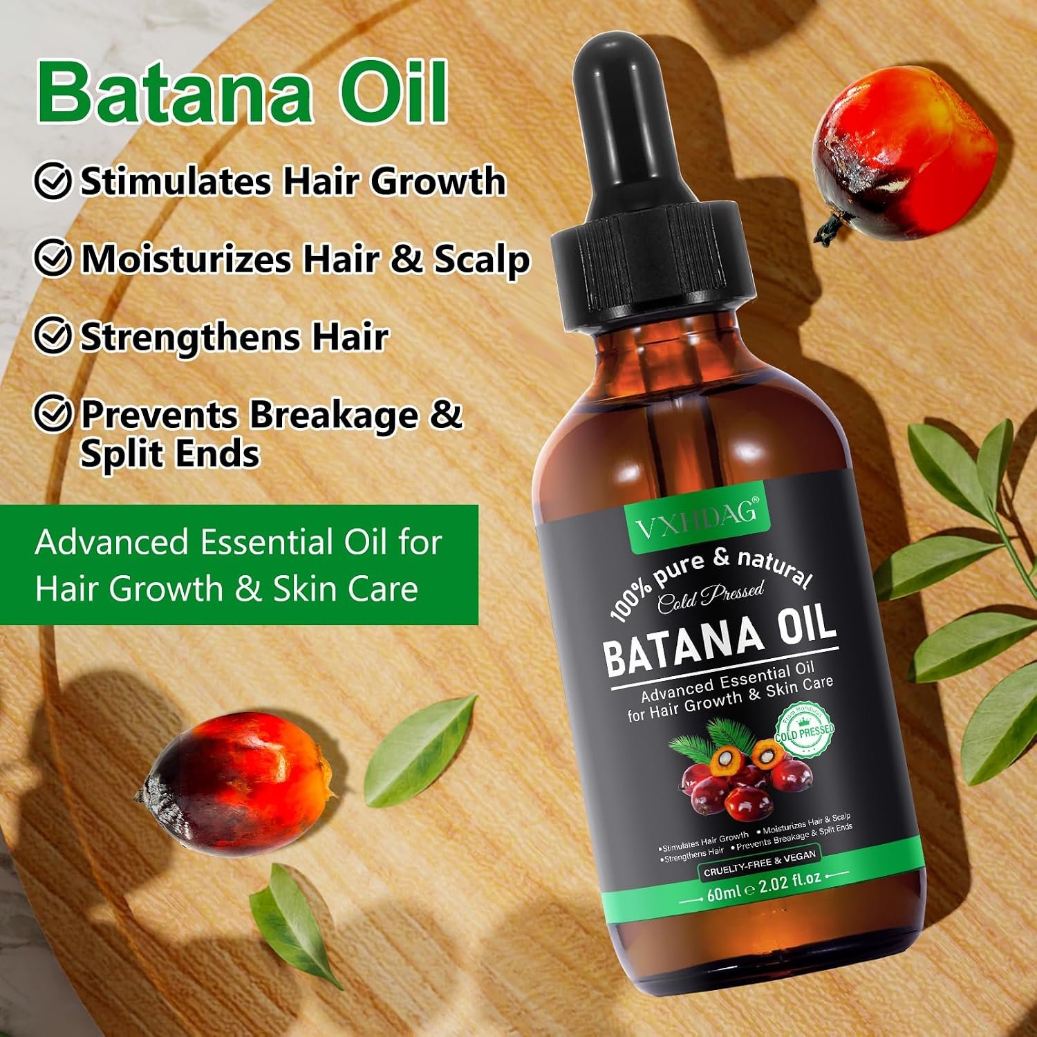 Batana Oil for Hair Growth - 100% Pure & Natural Batana Oil from Honduras, Eliminate Hair Split Ends,Enhances Hair & Skin Radiance Nourishment, All Hair Types 4.04 fl oz - Image 3