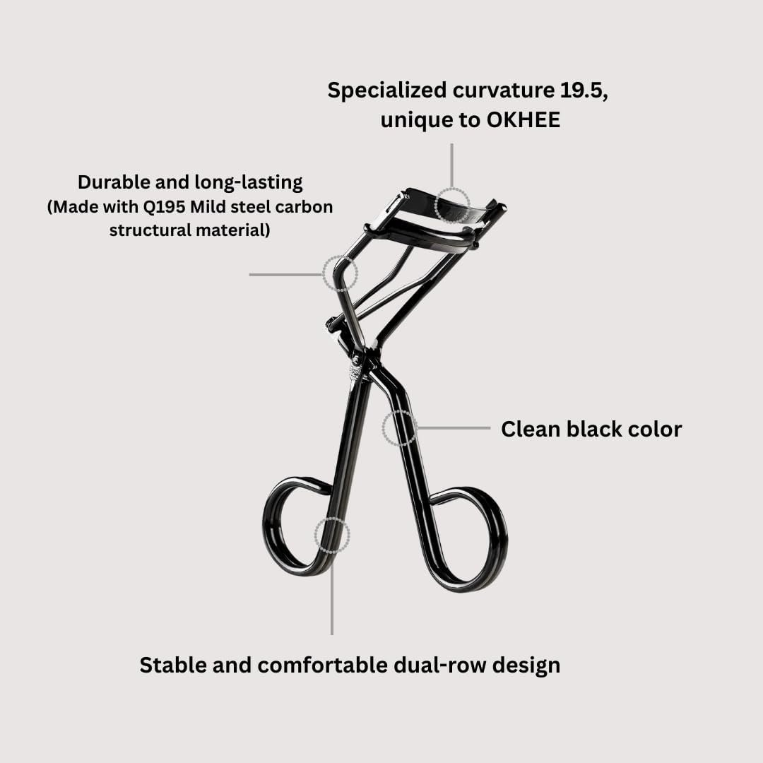 SOO ADOR okhee SO-OK Lash Curler 19.5 – No-Pinch Eyelash Curler with Gentle 19.5 Curve for Precise, Pain-Free Curling – Professional Lash Tool Designed by Korea’s Top Makeup Artist - Image 4