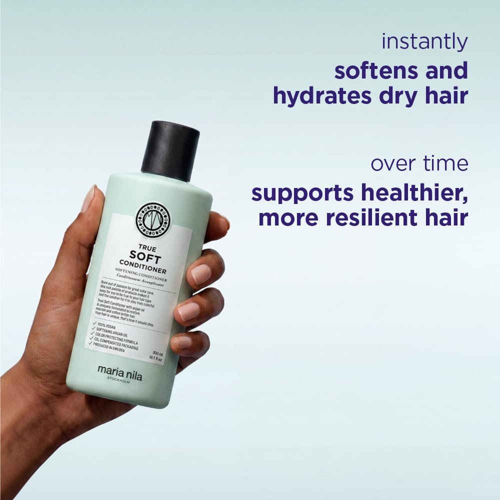 Maria Nila True Soft, Moisturizing Conditioner For Dry Brittle Hair, Argan Oil Remoisturises & Reduces Frizz, 100% Vegan & Sulfate/Paraben free - Image 2