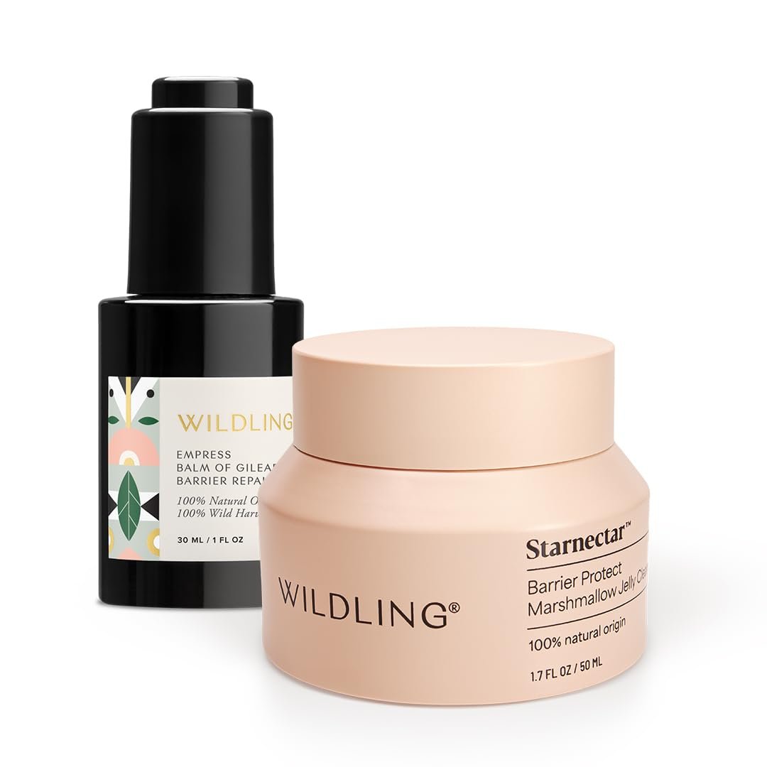 Wildling Barrier BFF Duo | Skin Barrier Supporting Essentials | Repairs + Plumps + Hydrates | Starnectar Barrier Protect Jelly Cleanser + Empress Oil Duo | Certified Organic + Natural + Cruelty Free