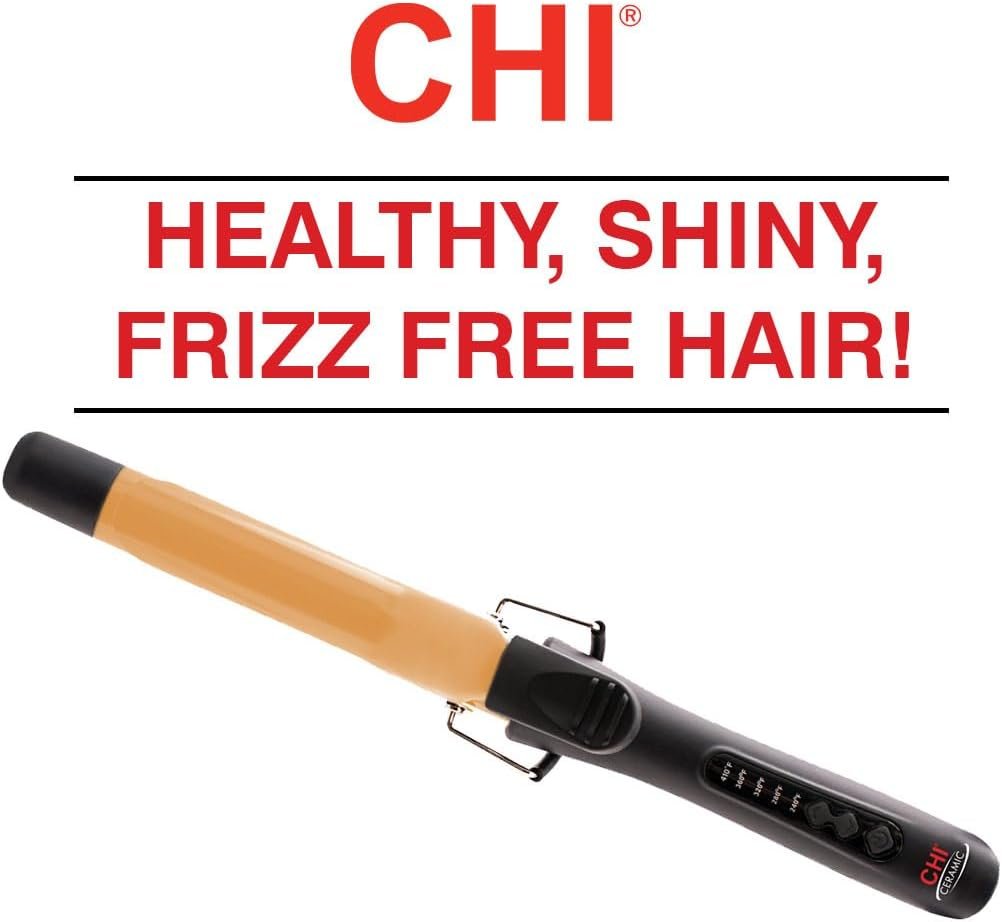 CHI Tourmaline Ceramic Curling Iron, Adjustable Temperature, Professional Tourmaline Hair Curler with Auto Shut-Off for Smooth, Frizz-Free Curls & Waves, 1″ Barrel - Image 3