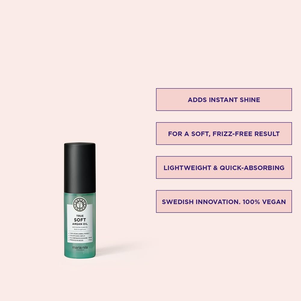 Maria Nila True Soft, Moisturizing Argan Oil For Dry Brittle Hair, Argan Oil Remoisturises & Reduces Frizz, 100% Vegan & Sulfate/Paraben free - Image 2