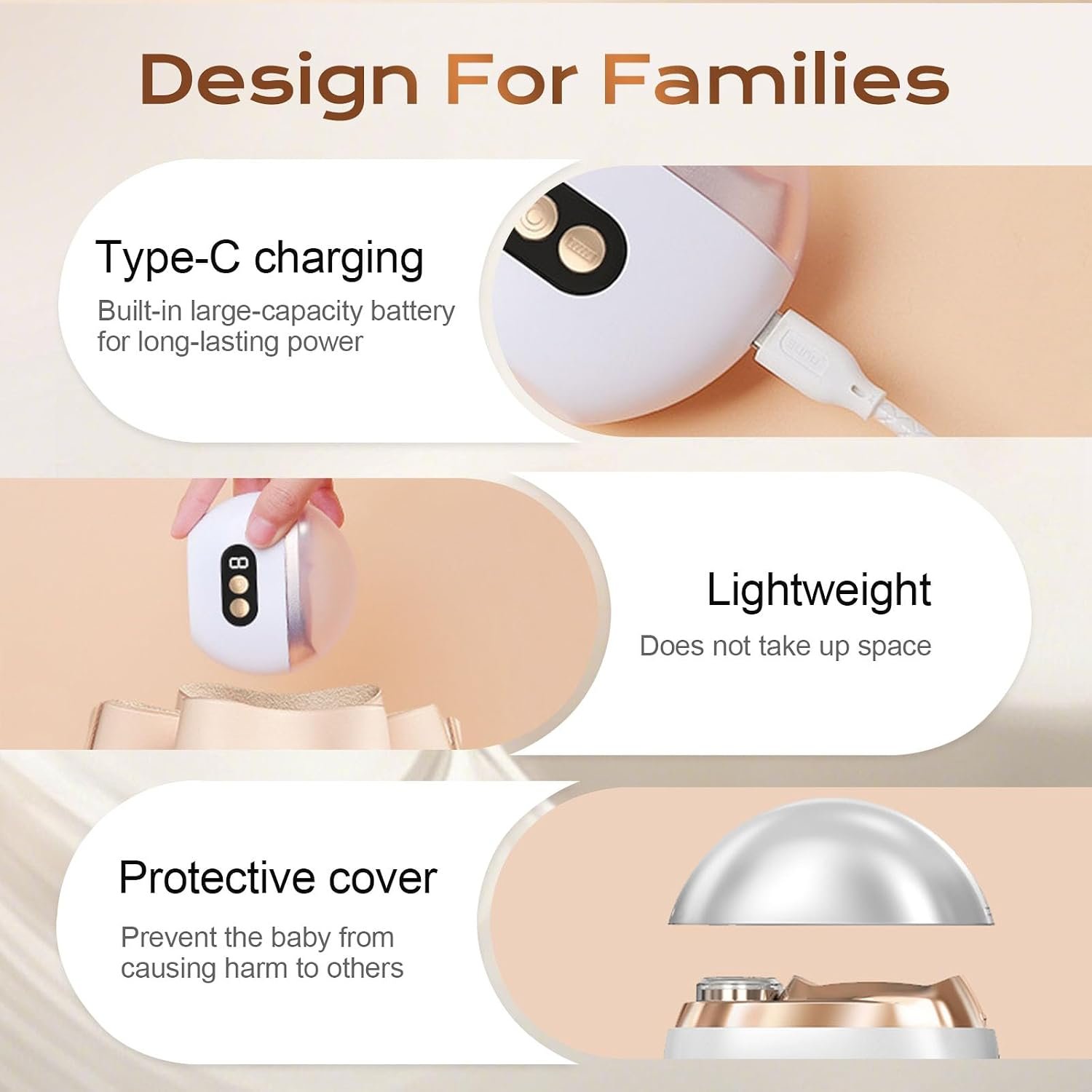 Multi Functional Electric Nail Clippers Trimmer, 2026 Upgraded 3 in 1 Electric Polishing Automatic Nail Clippers with 3 Adjustable Speeds, for Adult and Senior - Image 3