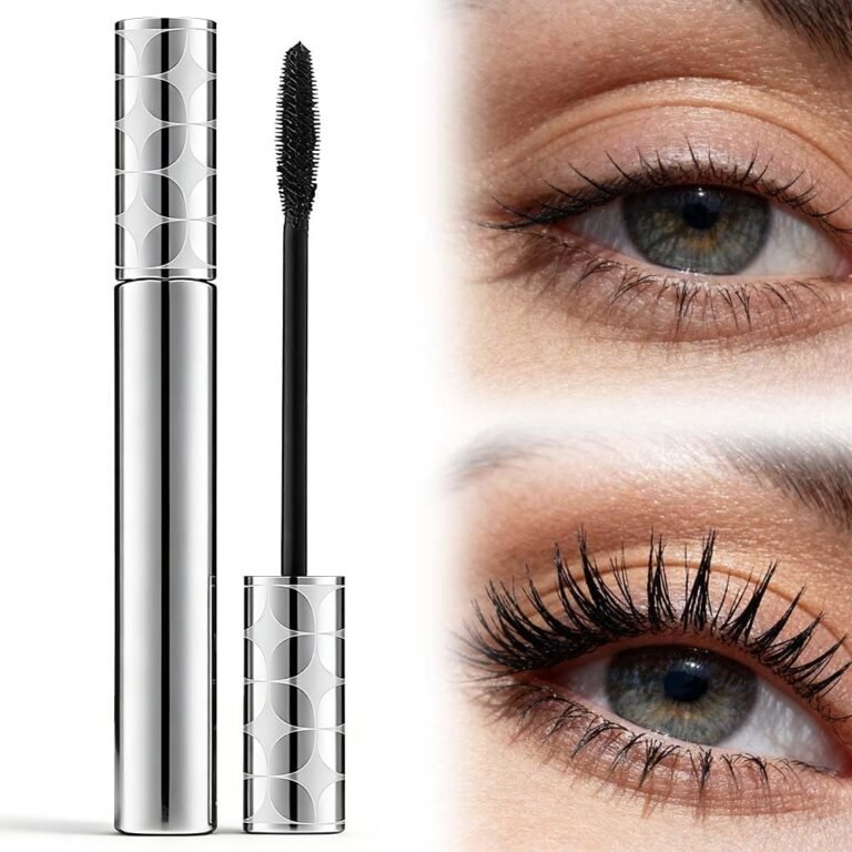Growth Serum Mascara for Volume and Length (Black) | Waterproof Fiber Mascara for Older Women 60 Plus, 3D Curling Eyelash Long-lasting, Washable, Smudge Proof & No Flaking
