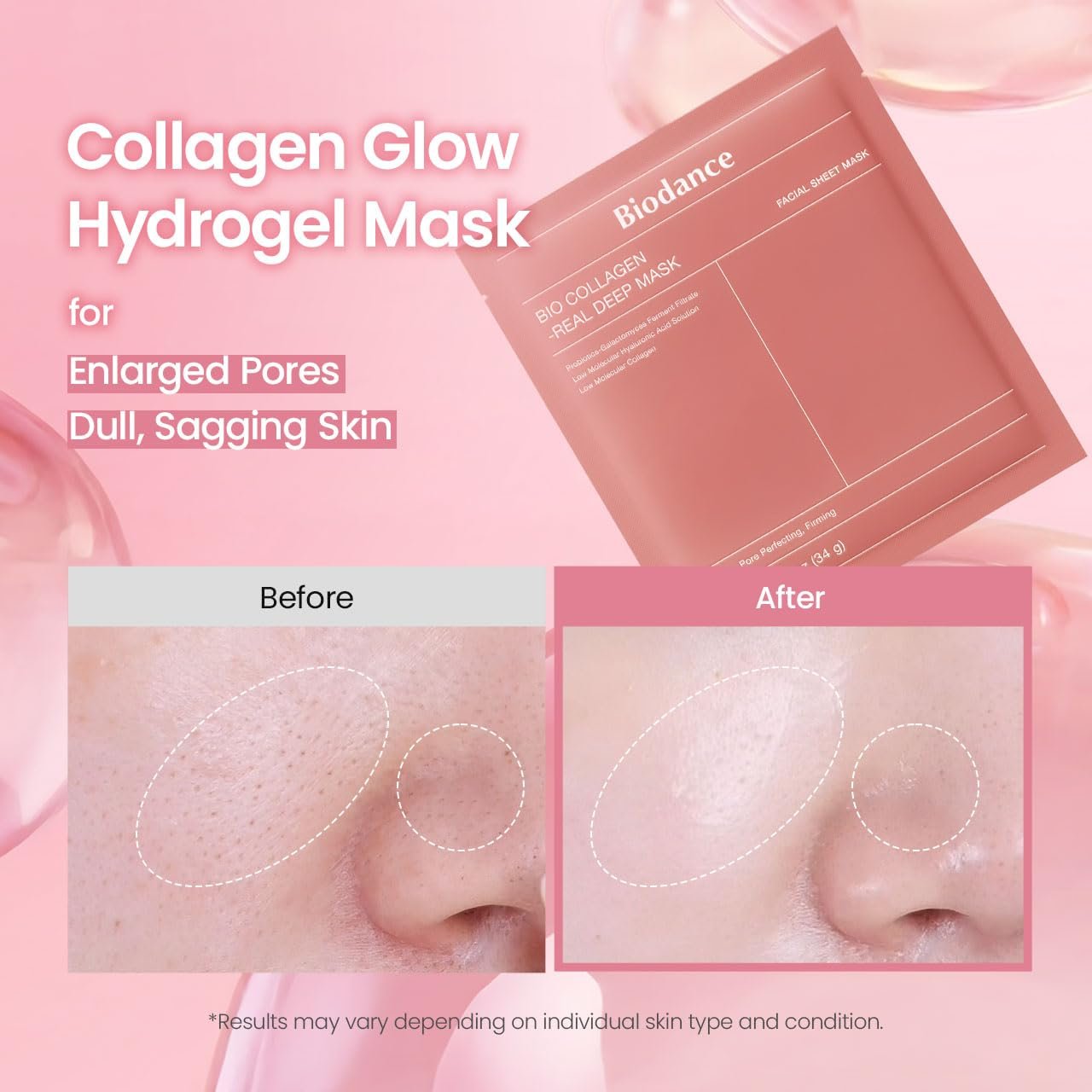 BIODANCE Bio-Collagen Real Deep Mask, Hydrating Overnight Hydrogel Face Mask, Pore Minimizing, Elasticity, Plumping, Travel Essentials & Self Care Gifts for Women, Korean Skin Care | 1.19oz(34g) x 4ea - Image 3