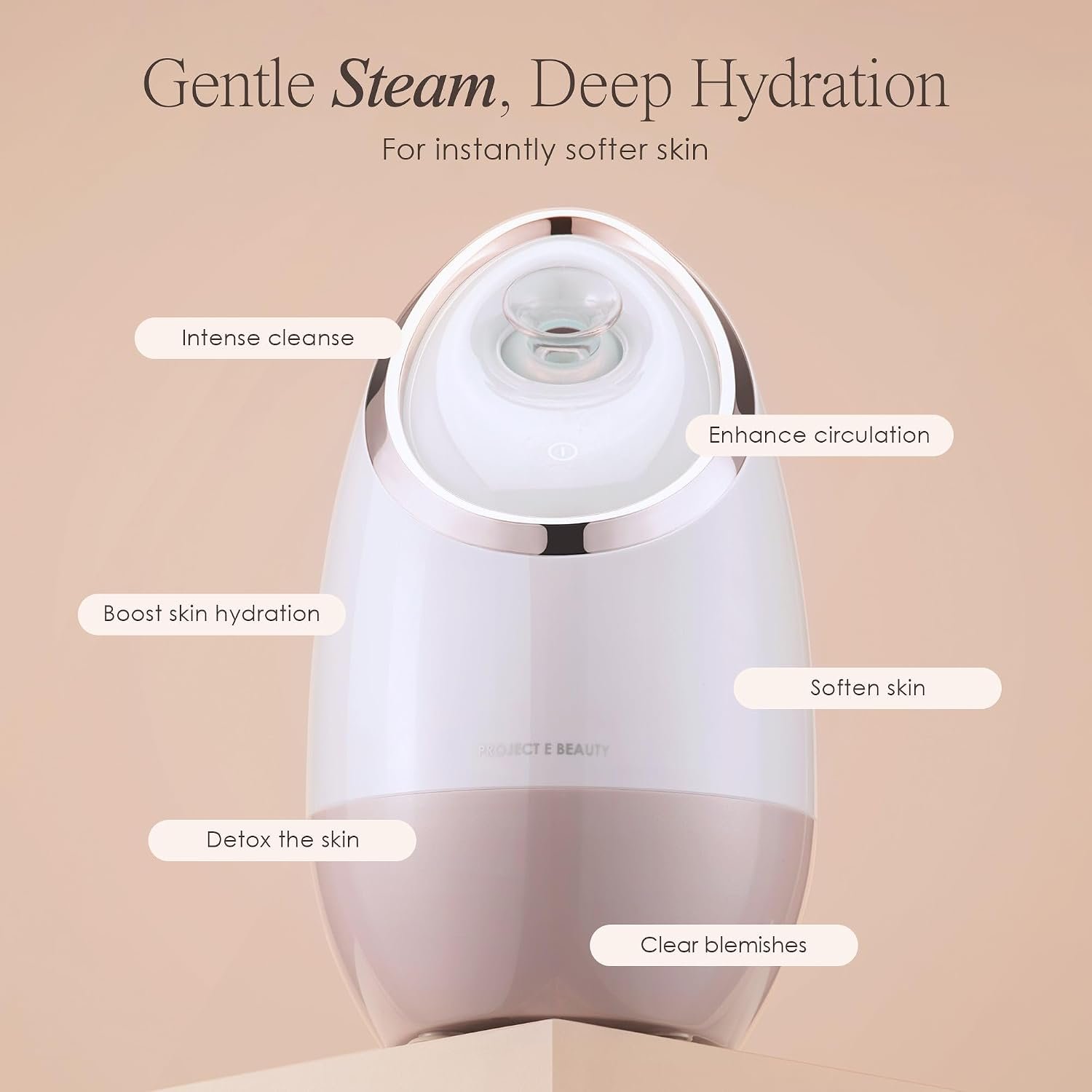 Sensa | Nano Ionic Facial Steamer by Project E Beauty | Deep Pore Cleansing | Warm Mist Sprayer | Detoxify & Clarify Complexion | Moisturize & Hydrate | Home Face Sauna | with 3 Essential Oil Baskets - Image 2