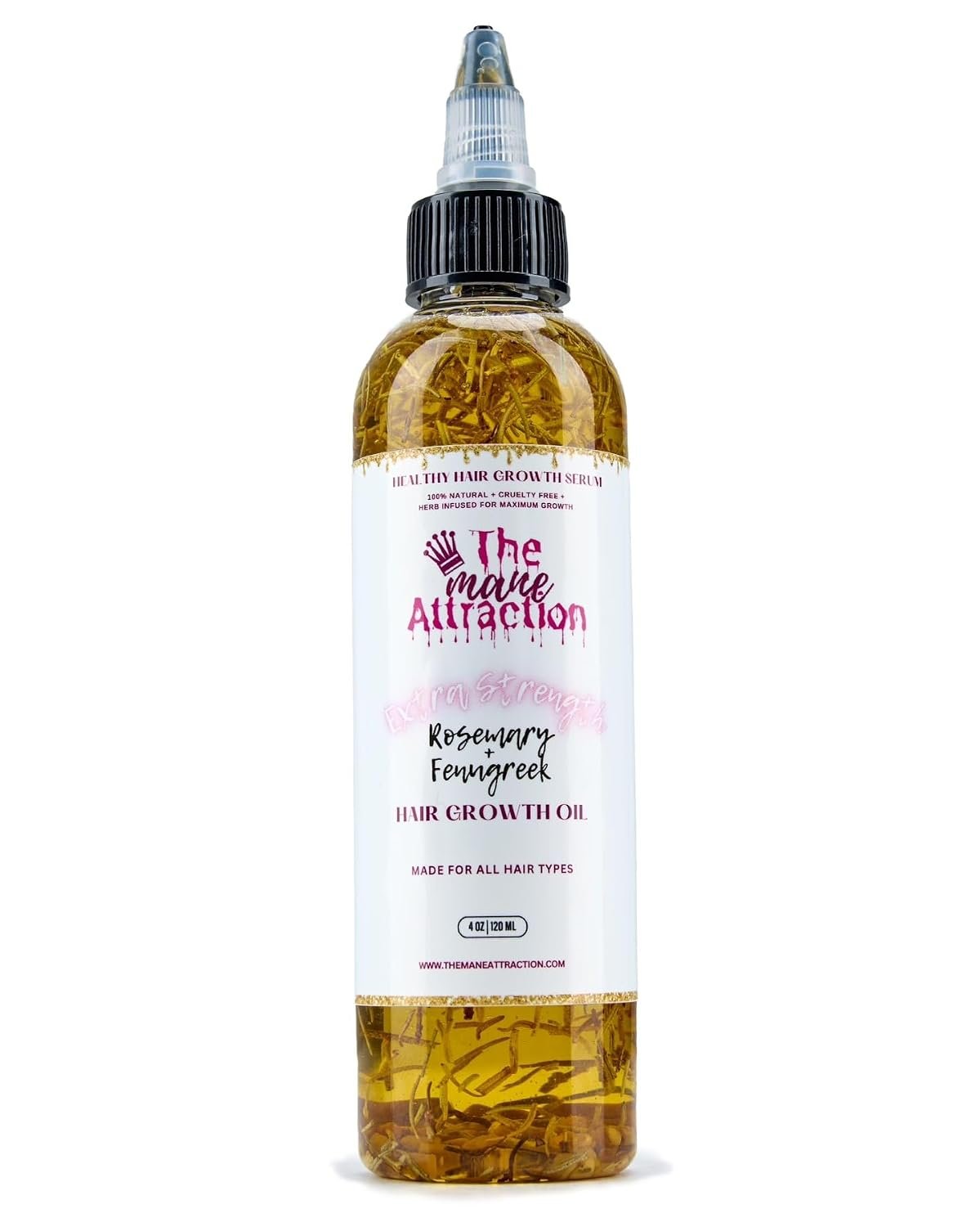 The Mane Attraction Extra-Strength Herbal Hair Growth Oil, 4 Fl Oz | Rosemary & Fenugreek Blend, Castor & Vitamin E Infusion, Scalp-nourishing for All Hair Types - Image 10