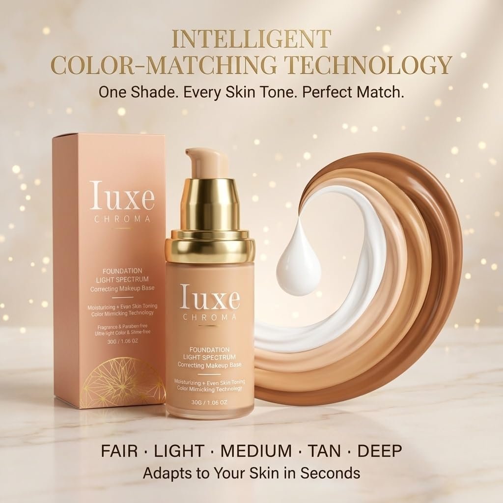 Official Iuxe Foundation for Mature Skin, 4-in-1 Foundation - Longwear Match, Hydrating Full Coverage, Long-Lasting & Waterproof, for all Skin Types - Image 2