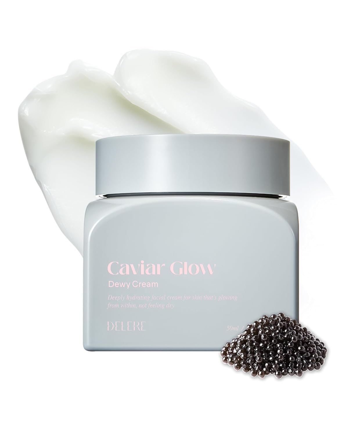 Caviar Glow Dewy Cream, korean face moisturizer, Anti-Aging Skin Cream | Omega 3 Collagen with Hyaluronic Acid, Firming & Plumping, Deep Hydration, Glass Skin, Redness Reducing Skin Care tightening