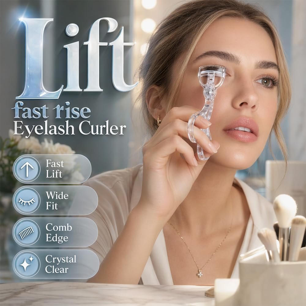 Wide-Angle Eyelash Curler with Comb, Precision Lash Curler (White) | Wide-Angle Eyelash Curler with Comb Helps Separate and Shape Lashes for Smooth, Natural-Looking Curls - Image 2