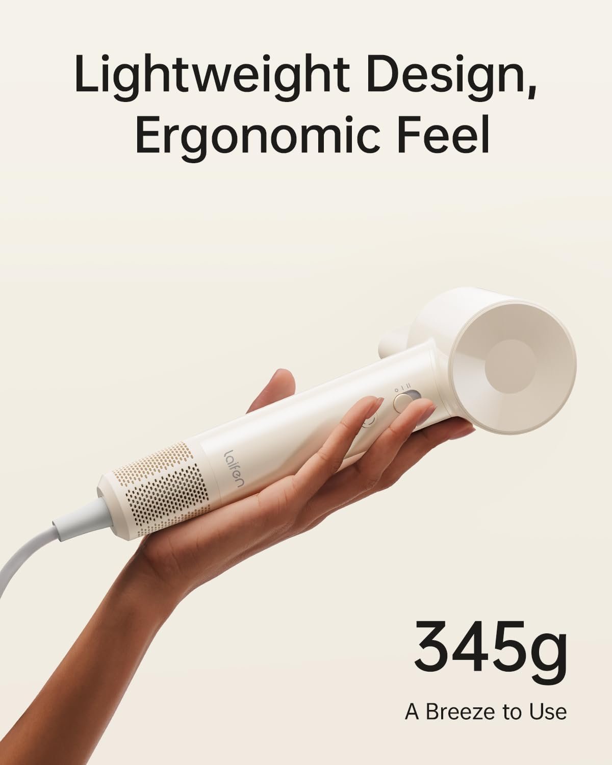 Laifen SE Lite High-Speed Ionic Hair Dryer with Diffuser, Milktea | Thermo-Control, 150M Negative Ions for Frizz Control, Lightweight, Perfect for Sleek Styling & Daily Use, Gifts for Women - Image 6