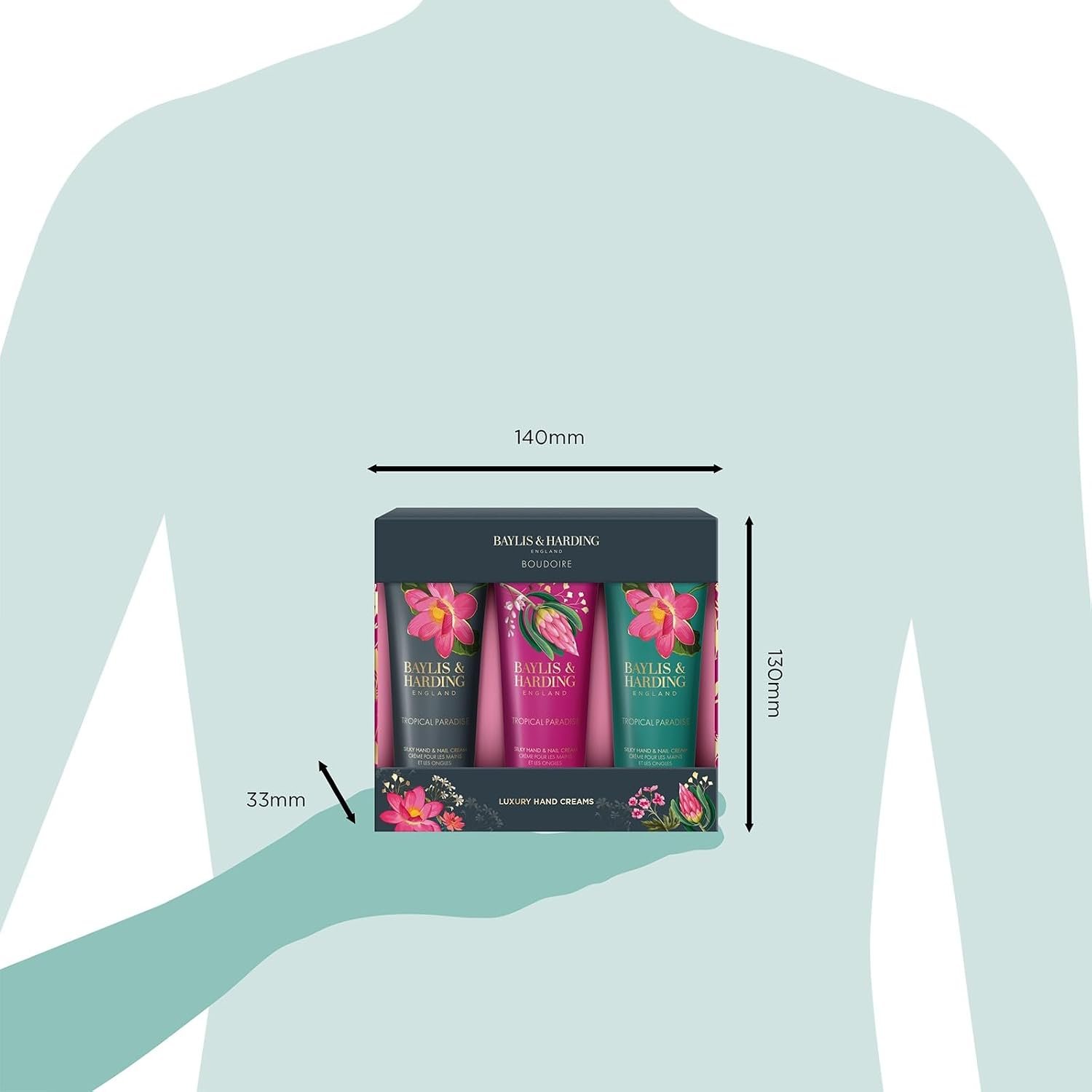 Baylis & Harding Boudoire Luxury Hand Cream Set, Gift Set for Women | Tropical Paradise, Vegan Friendly, 1 Pack - Image 6