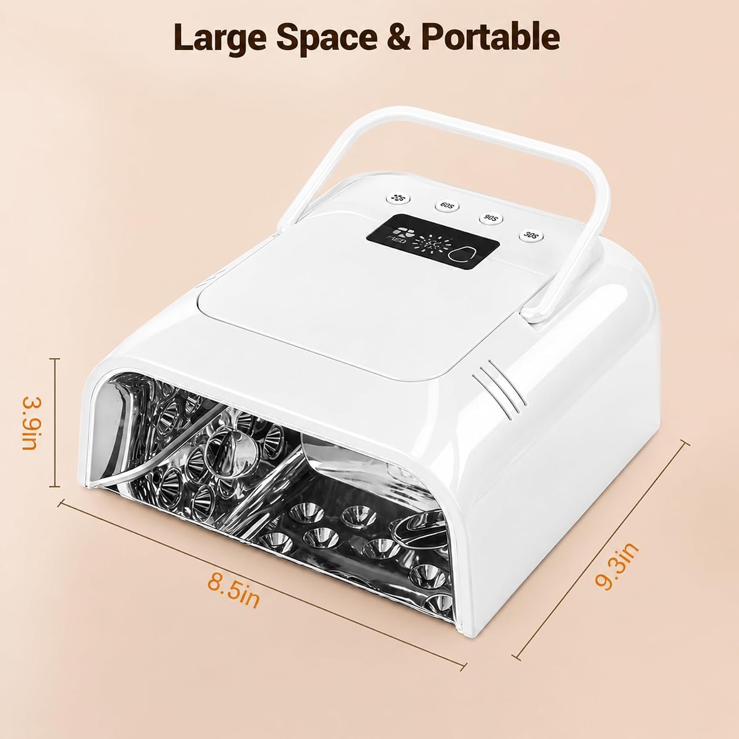 Rechargeable UV LED Nail Lamp Cordless, 108W Professional Nail Lamp for Gel Nails with Cooling Fan,Fast Drying Nail Dryer for Home or Salon Use(White) - Image 8
