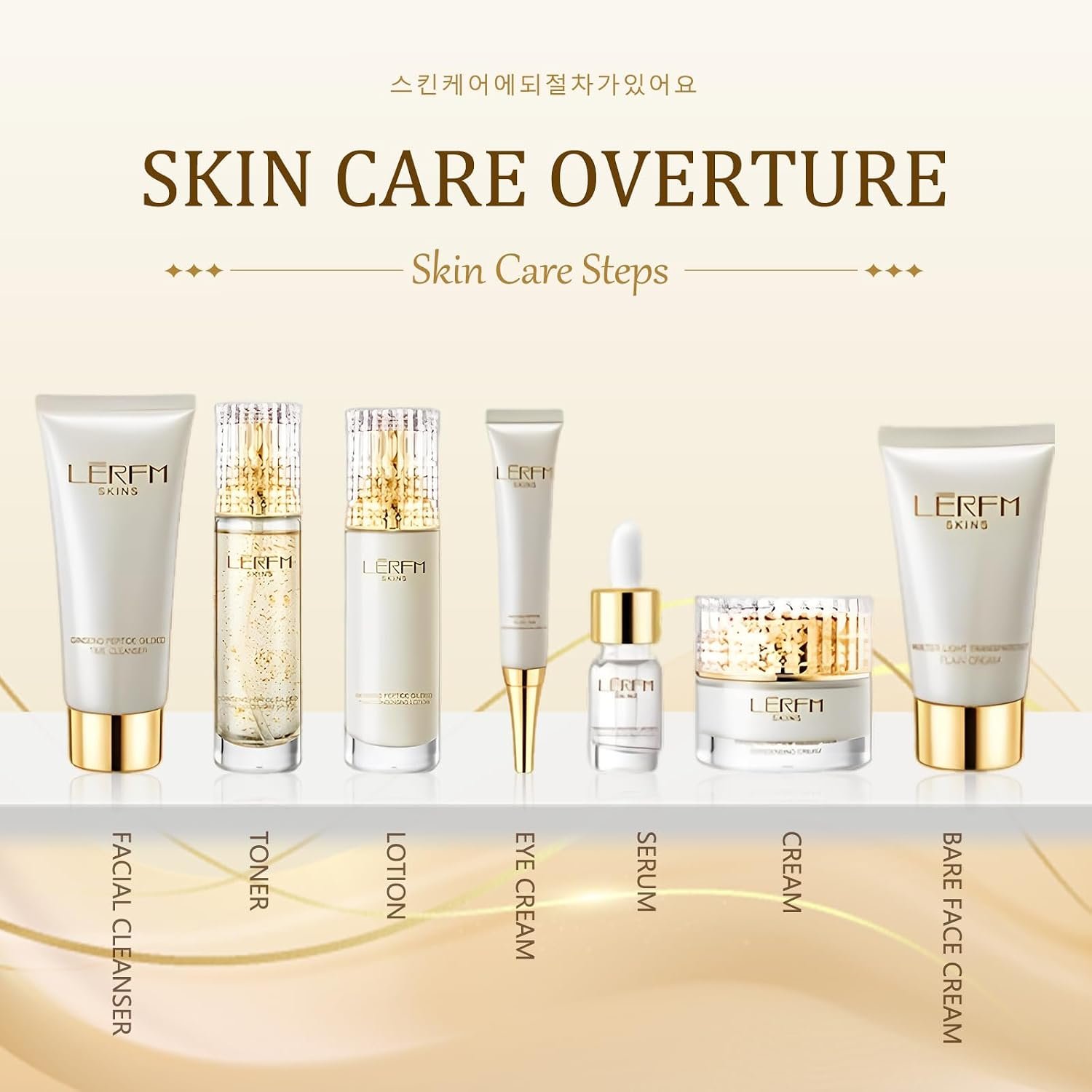 Anti Aging Skin Care Set - 10pcs - Face Skincare Kit with Collagen - Hydrating & Firming Skin, Include Toner, Serum, Lotion, Eye Cream, Face Cream, Korean -style Skincare Gift Sets for Women - Image 2