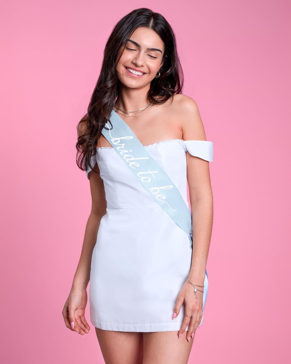 xo, Fetti Bride to Be Sash | Bachelorette Something Blue, Bridal Gift | Shower Accessory, Bach Party Decorations, Bridesmaid, Engagement Party Supplies - Image 3