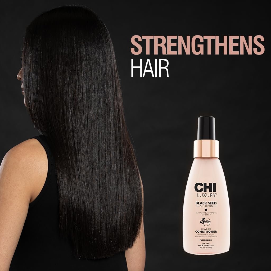 CHI Luxury Black Seed Oil Leave-In Conditioner, Moisturizing Treatment To Strengthen Hair, Thermal Protectant, Sulfate, Paraben & Gluten-Free, 4 Oz - Image 3