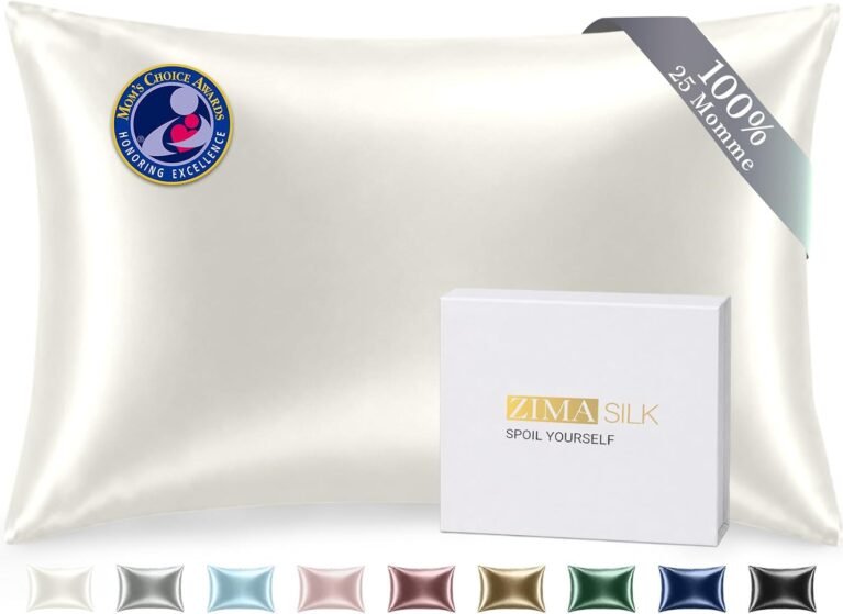 ZIMASILK 25 Momme 100% Pure Mulberry Silk Pillow Cases, Ivory, Standard | Natural Silk, Highest Grade 6A, Hair and Skin Care, Thick & Soft, Gift for Women Men, 1pc (Standard 20"x26")