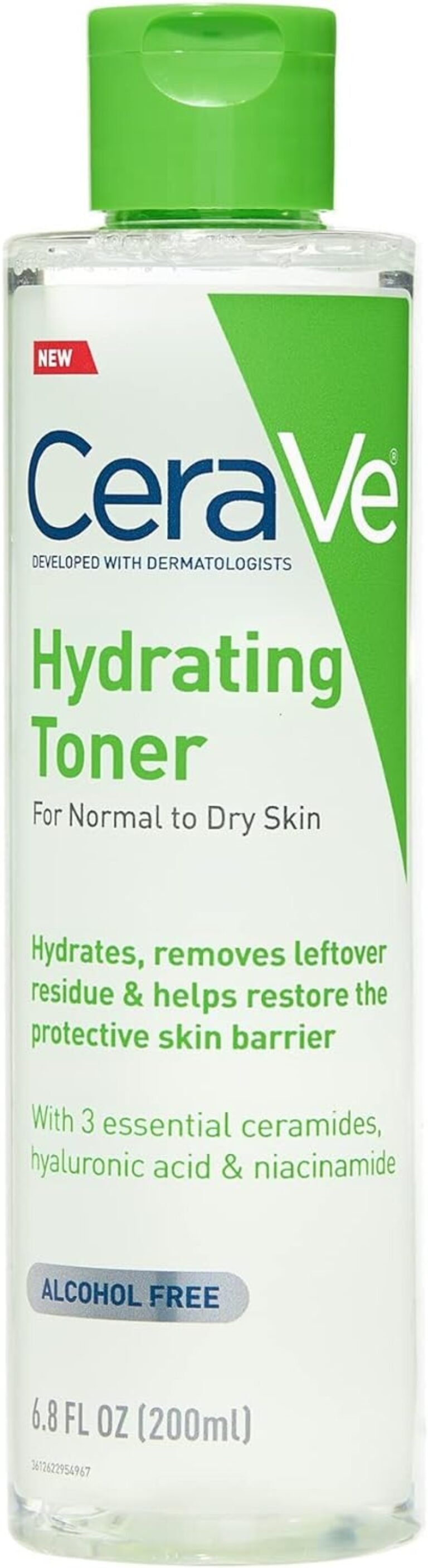 CeraVe Hydrating Toner for Face Non-Alcoholic with Hyaluronic Acid, Niacinamide, and Ceramides for Sensitive Dry Skin, Fragrance-Free Non Comedogenic, Full Size, 6.8 Fl Oz | Skin Care Formula with Ceramides Gently Softens and Hydrates Dry, Sensitive Skin, Non-Alcoholic, Fragrance-Free
