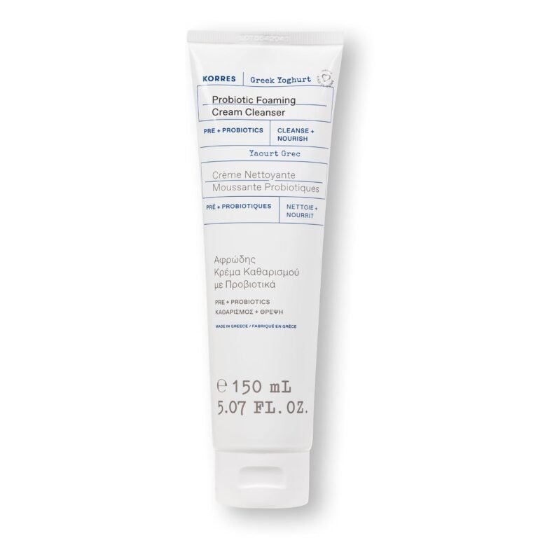 KORRES Greek Yoghurt Foaming Cream Cleanser, Deep Skin Cleansing 5.07 Fl Oz | Cream to Foam Formula, Skin Care Makeup Remover, For Dry, Oily & Sensitive Skin, Hydrating Face Wash For Women