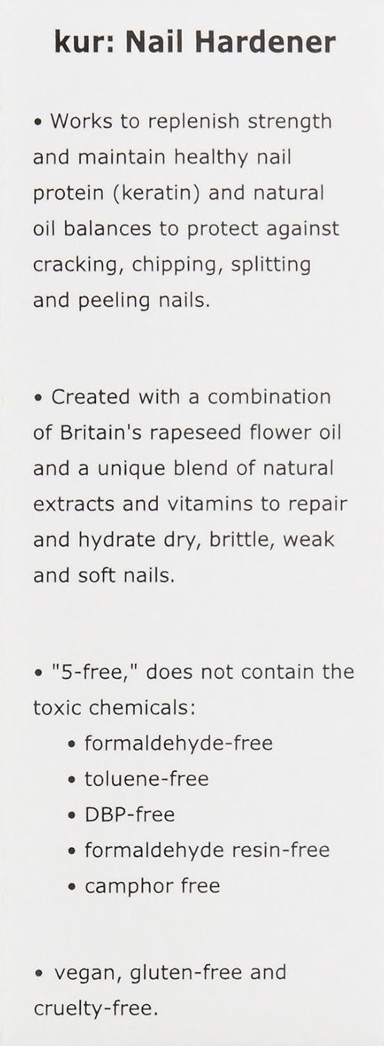 LONDONTOWN kur Nail Hardener & Base Coat Nail Polish | 2-in-1 Strengthening Treatment for Weak, Brittle Nails, Biotin-Infused Anti-Breakage Nail Strengthener - Image 9