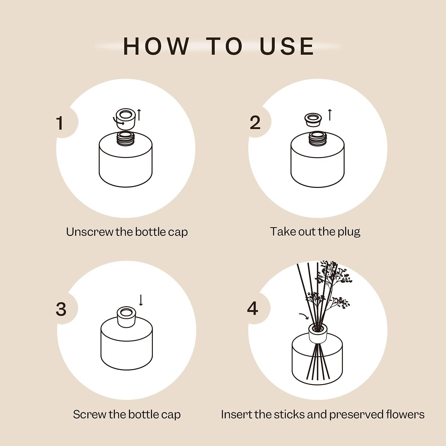 Cocorrína Premium Reed Diffuser Set with Preserved Baby's Breath & Cotton Stick Lavender Thyme | 6.76 Fl.oz Scent Diffuser for Bedroom Bathroom Home Décor - Image 5