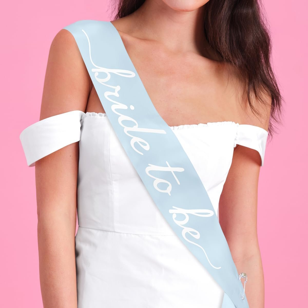 xo, Fetti Bride to Be Sash | Bachelorette Something Blue, Bridal Gift | Shower Accessory, Bach Party Decorations, Bridesmaid, Engagement Party Supplies - Image 8
