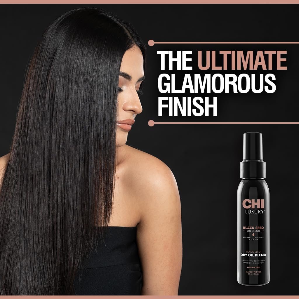CHI Luxury Black Seed Oil Blend Dry Oil, Revitalizing & Nourishing Hair Oil, Creates Smooth & Shiny Hair, Sulfate, Paraben, & Cruelty-Free, 3 Oz - Image 2