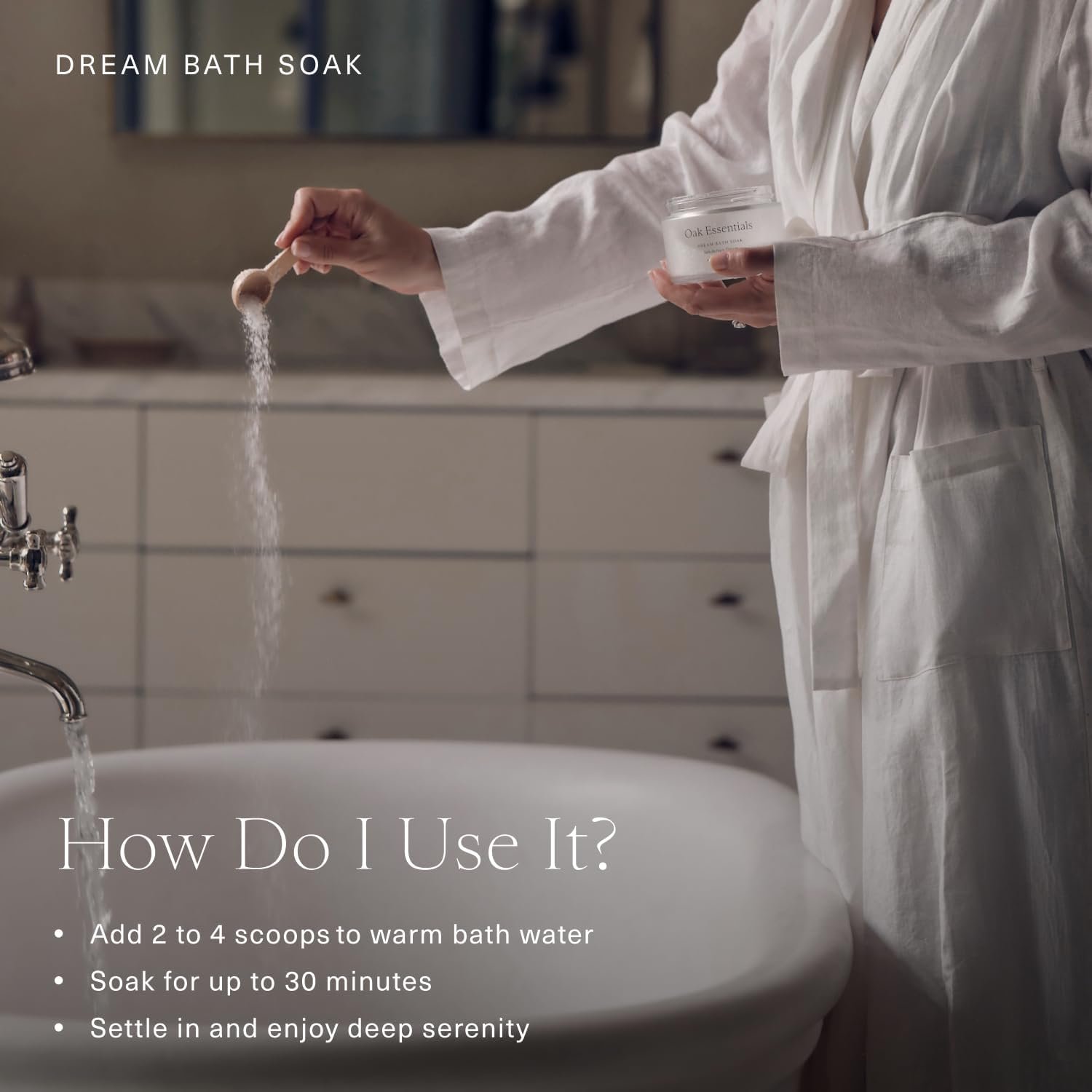 Oak Essentials Dream Bath Soak, Magnesium Bath Salts, 10oz | European sea salt, lavender, chamomile & geranium oils, restorative soak for recovery & relaxation - Image 7