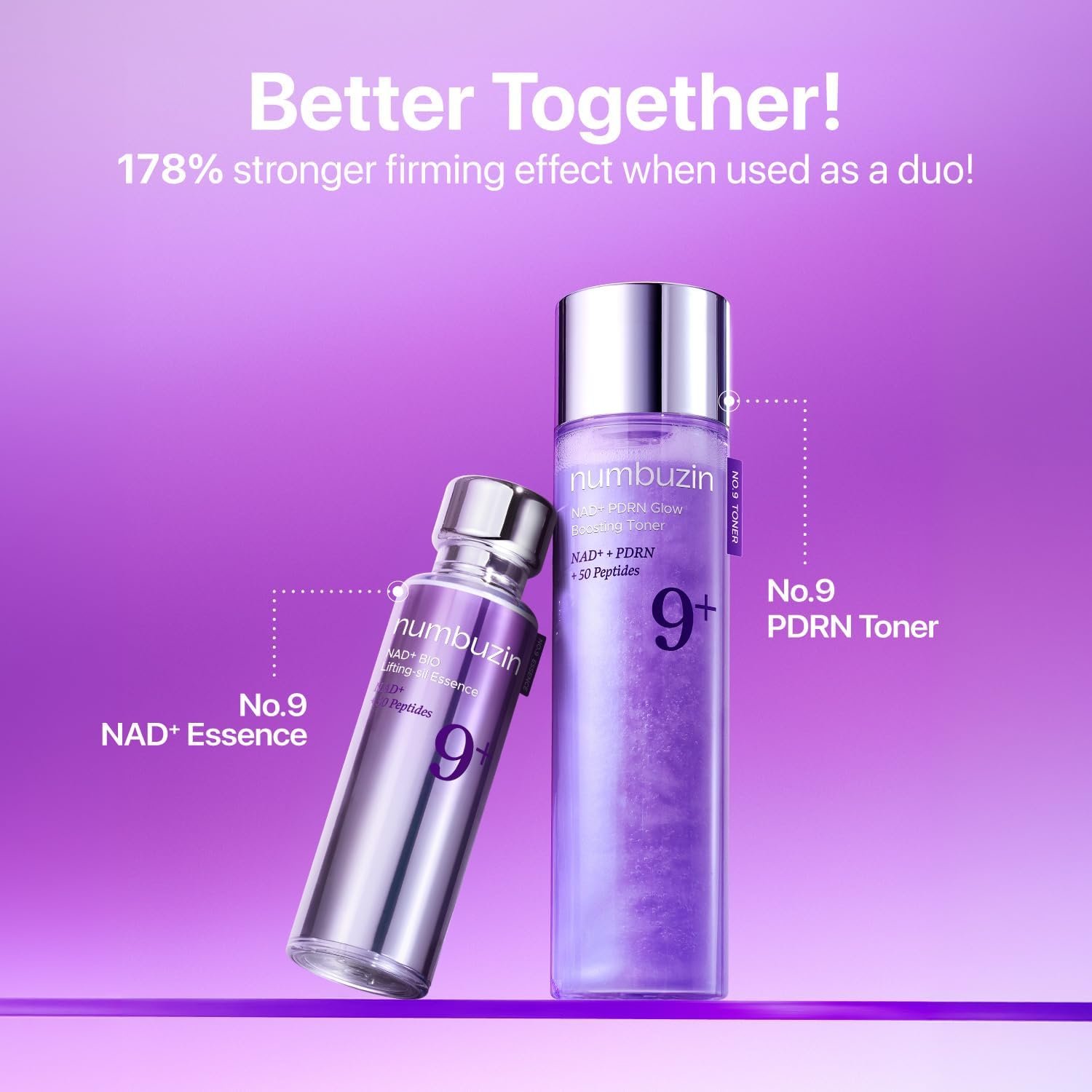 numbuzin No.9 NAD+ Salmon PDRN Toner, Glass Skin Hydrating Toner with Peptides & Niacinamide, Instant Plumping, Firming & Anti-Aging Korean Skincare, 5.07 fl oz - Image 8