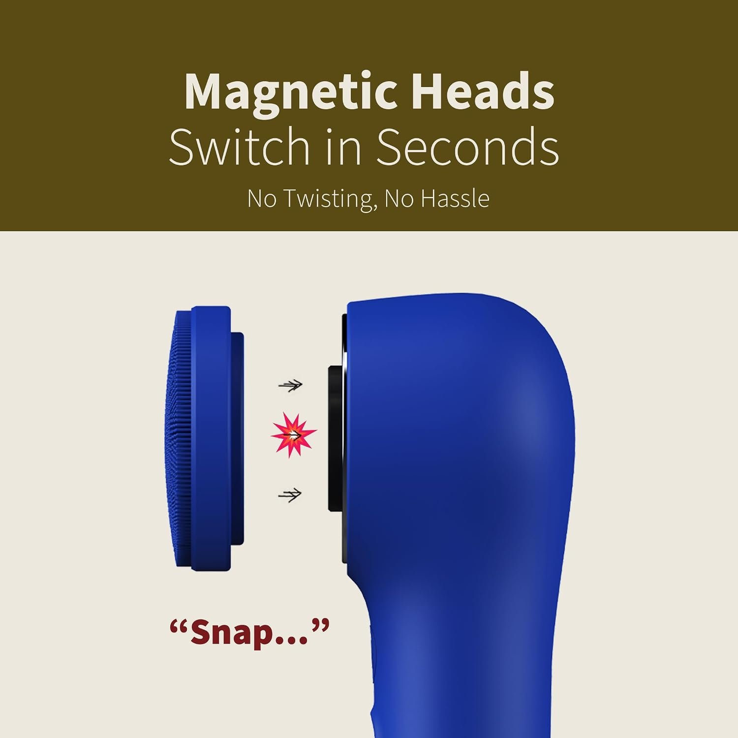 Premium Facial Cleansing Brush,Waterproof Face Scrubber,Spin & Sonic Modes with 3 Intensities,Magnetic 3-Head System for Deep Pore Cleaning, Gentle Exfoliation & Sensitive Skin Care - for Women & Men - Image 3