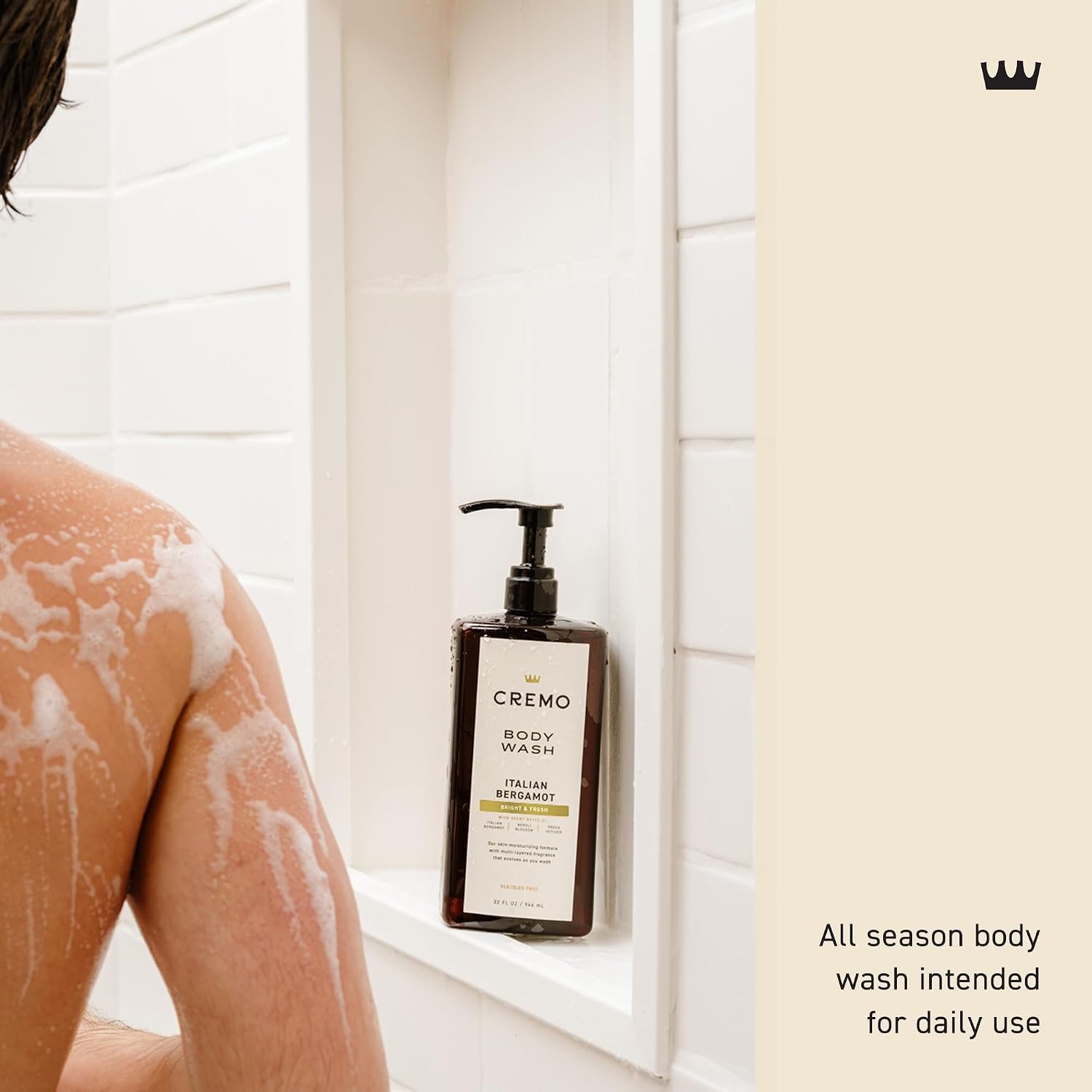 Cremo Rich-Lathering Italian Bergamot Body Wash for Men, 32 Fl Oz - Image 5