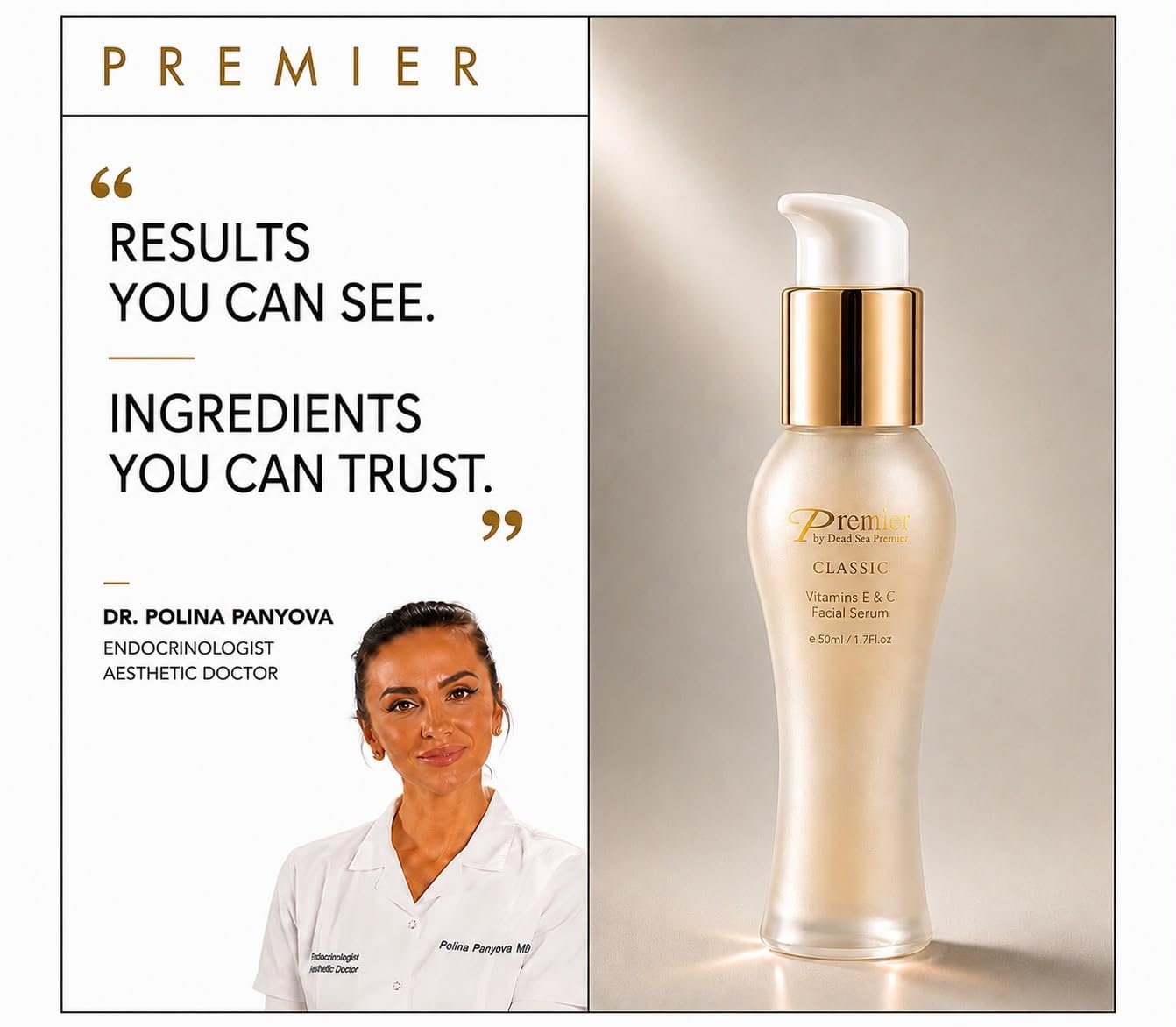 Premier Dead Sea Vitamin C Serum for Face, Brightening 1.7 Fl Oz | Brightening Formula for Fine Lines with Retinol, Vit E, Dead Sea Minerals, Lifting Tightening Skin Care - Image 5