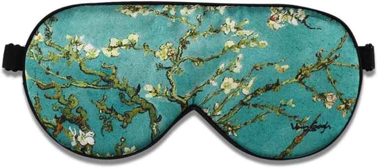 Alaska Bear Mulberry Silk Sleep Mask, Cool and Smooth(Blossom Almond) | Genuine Organic Silk, For Sensitive Skin, Soft Filling, Lightweight, Flat Design