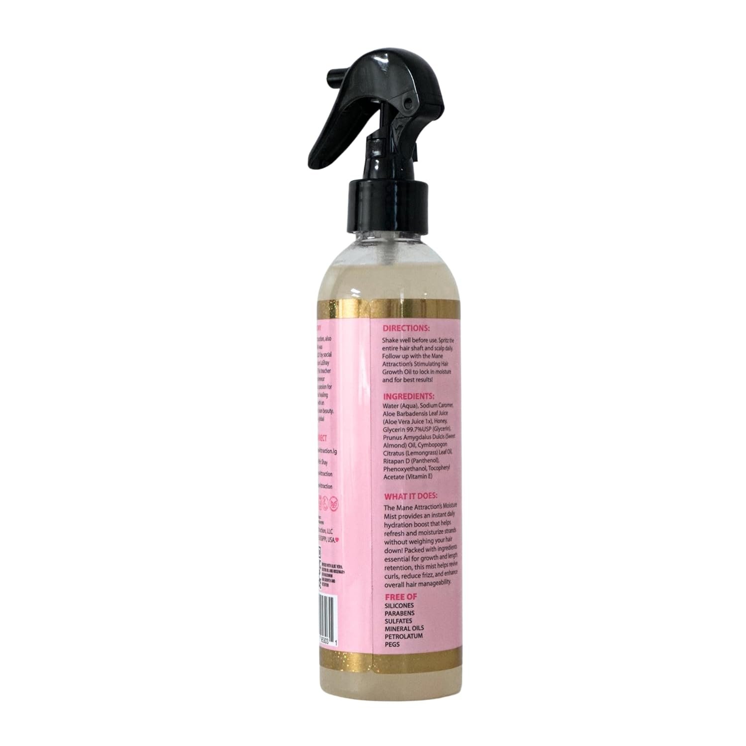 The Mane Attraction Hair Growth Moisture Mist for All Hair Types, 8 Fl Oz | Lightweight Daily Spray for Thicker & Longer Hair, Infused with Aloe Vera Juice, Sweet Almond Oil & Honey - Image 6