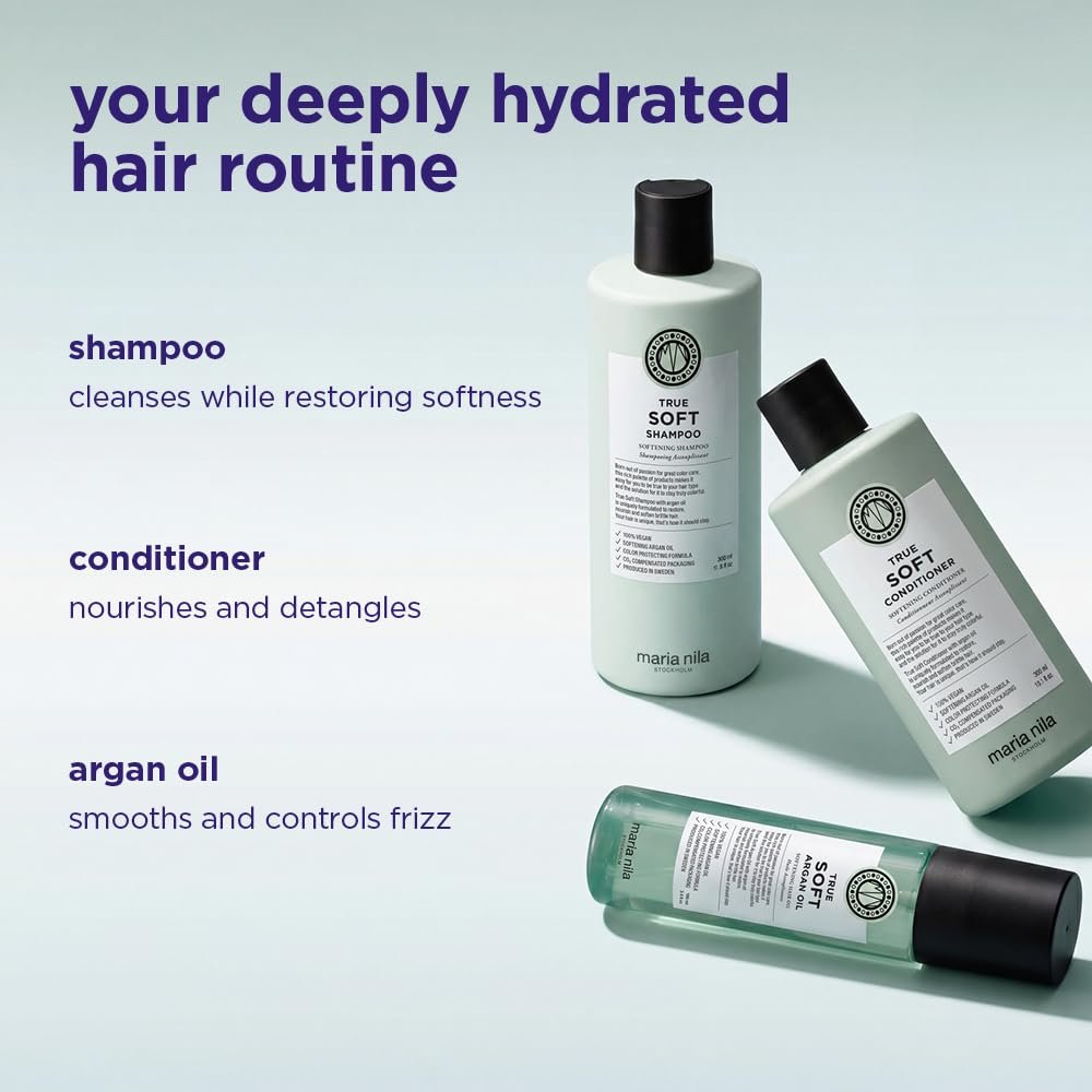Maria Nila True Soft, Moisturizing Conditioner For Dry Brittle Hair, Argan Oil Remoisturises & Reduces Frizz, 100% Vegan & Sulfate/Paraben free - Image 9