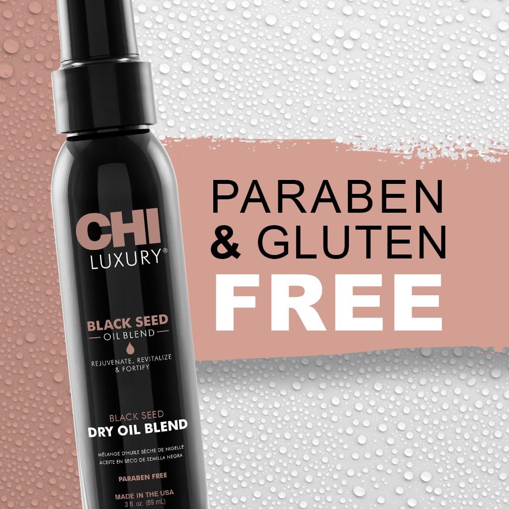 CHI Luxury Black Seed Oil Blend Dry Oil, Revitalizing & Nourishing Hair Oil, Creates Smooth & Shiny Hair, Sulfate, Paraben, & Cruelty-Free, 3 Oz - Image 6
