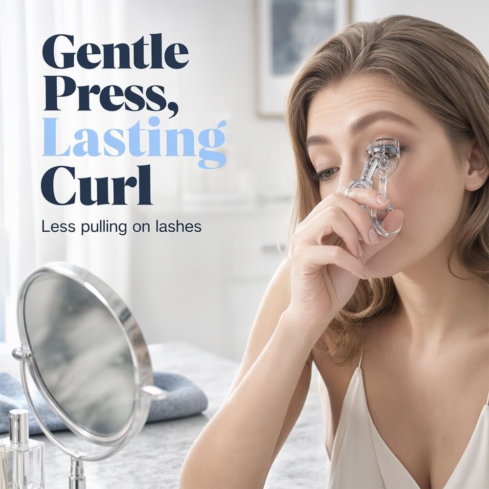 Wide-Angle Eyelash Curler with Comb, Precision Lash Curler (White) | Wide-Angle Eyelash Curler with Comb Helps Separate and Shape Lashes for Smooth, Natural-Looking Curls - Image 6