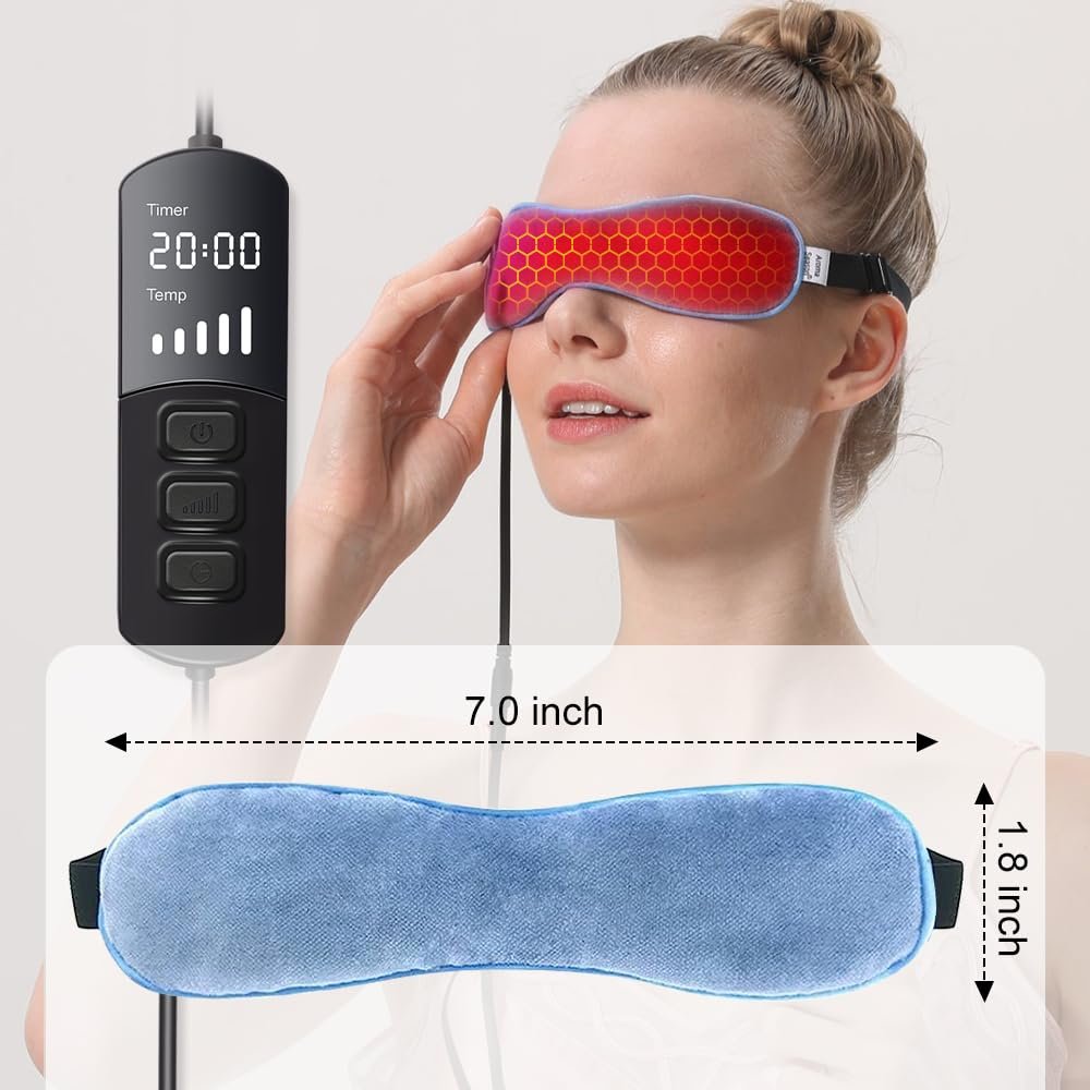 Aroma Season Heated Eye Mask for Dry Eyes, Warm Eye Compress with Flaxseed for MGD, Dry Eye Syndrome, Chalazion Blepharitis Stye Eye Treatment, Steam Moist to Unclog Glands (Blue) - Image 7