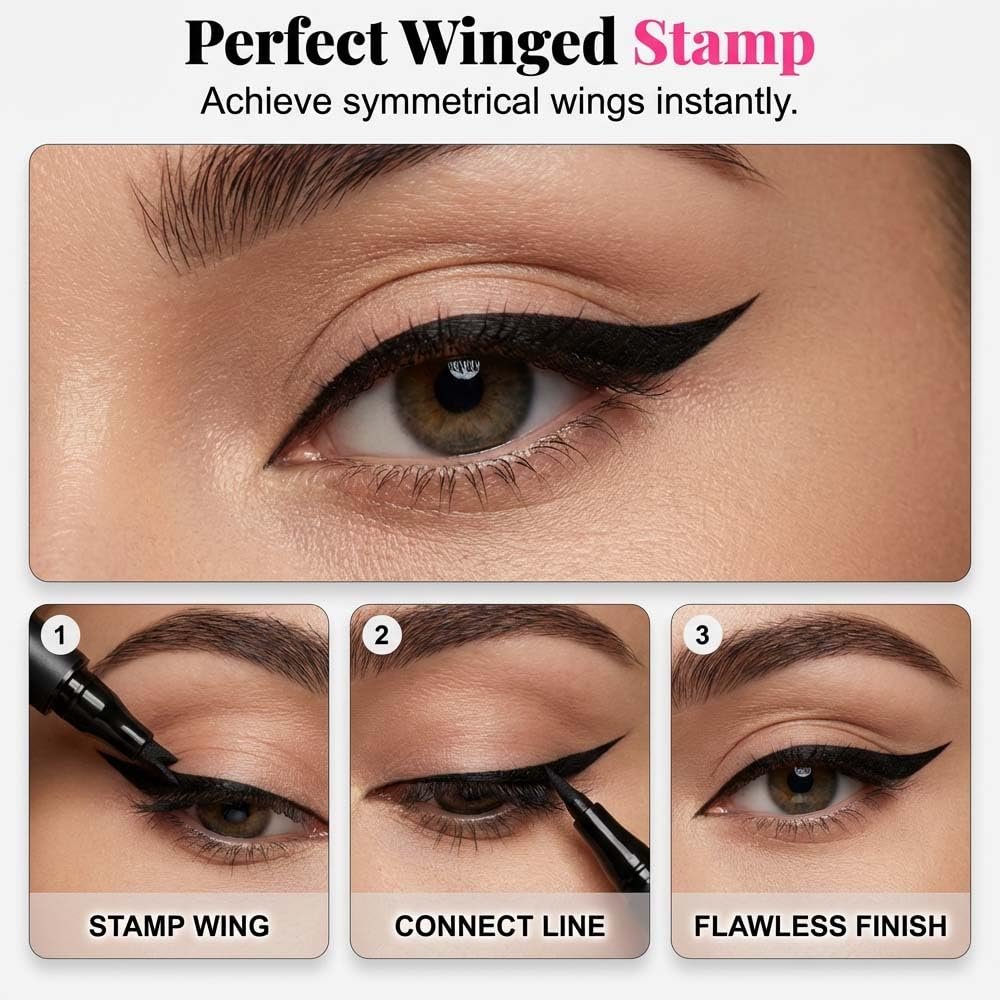 Long-lasting Eyeliner, 24 Hour Waterproof Liquid Eyeliner Pen, Cat Eye Liner with Ultra-Fine Tip for Sensitive Skin, Lightweight, Quick Dry, Smudge Proof, Matte Finish (Black) - Image 5