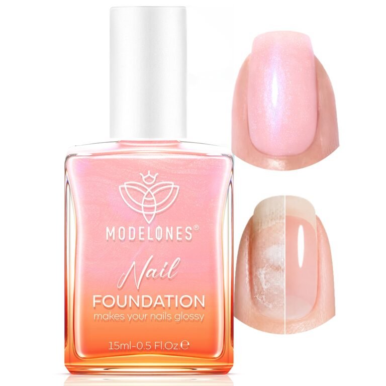 Modelones Nail Strengthener and Growth Glitter Pink Nail Polish Nail Repair