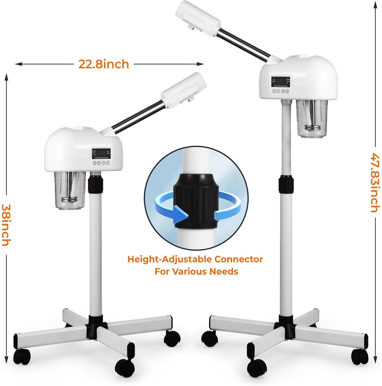 Professional Facial Steamer for Estheticians, Hot Mist & Timer Function, Vaporizador Facial Professional Steamer On Wheels for Home Use & Spa Salon Skin Cleasning - Image 2