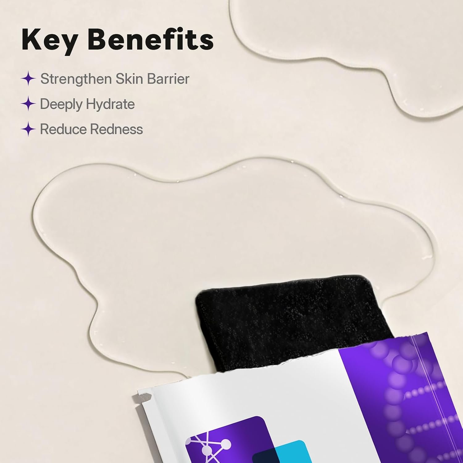 Sodium Hyaluronate Mask, Deep Hydration Face Mask for Sensitive Skin, Quick Soothing, Instant Calming, Hydrating, Moisturizing, Blemish Care, Skincare Sheet Masks, 1.06oz(30g) x 5ea, Black - Image 5