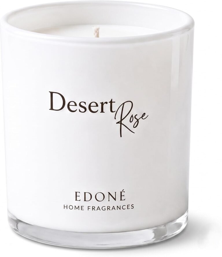 Desert Rose Premium Scented Candle, Rose & Spice, 8 oz, Designed in Rome, 100% Soy Wax Jar Candle, 45+ Hour Burn, Italian & Indian Inspired Fragrance, Home Décor Gift