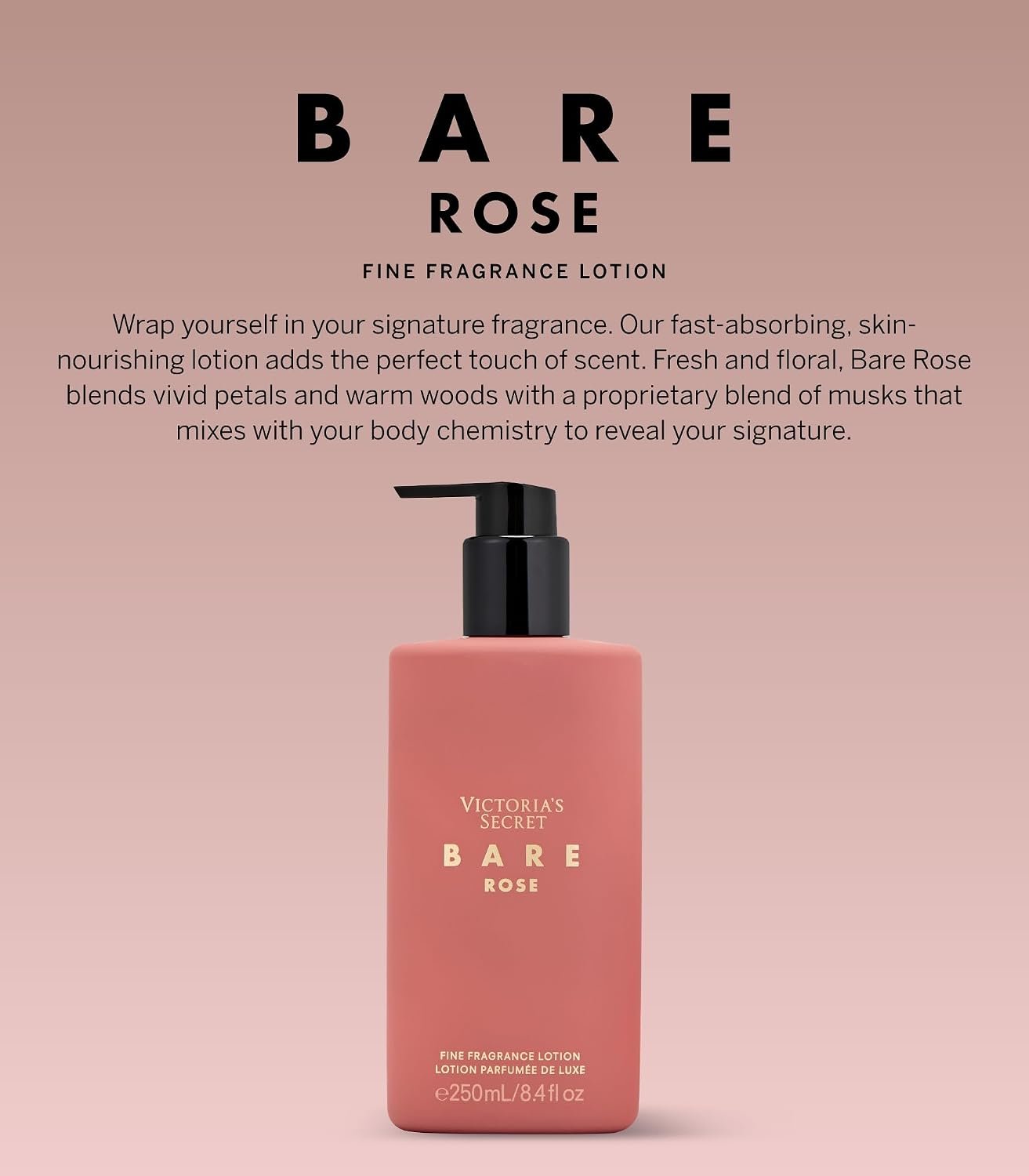 Victoria's Secret Fine Fragrance Lotion, Bare Rose - 8.4 fl oz - Image 3