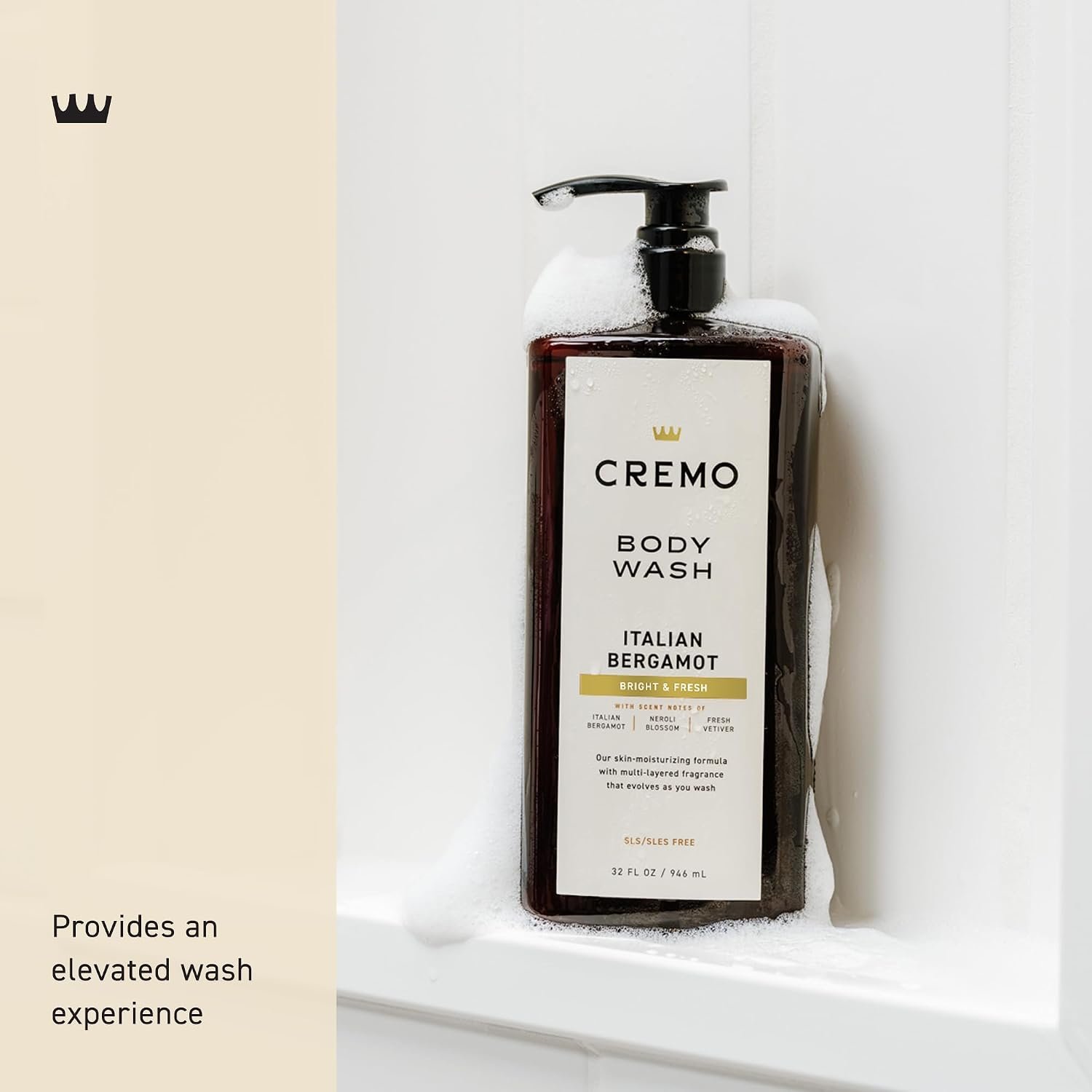 Cremo Rich-Lathering Italian Bergamot Body Wash for Men, 32 Fl Oz - Image 3