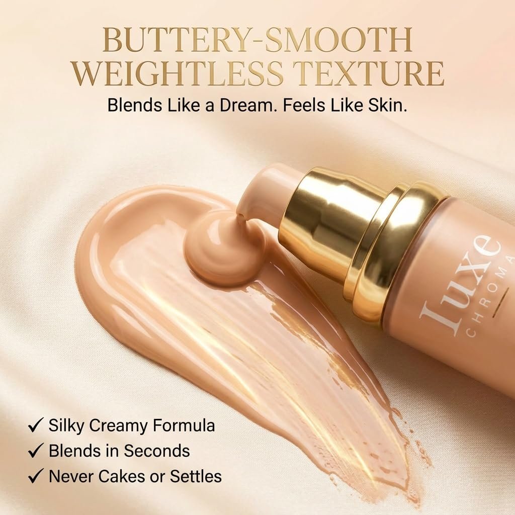 Official Iuxe Foundation for Mature Skin, 4-in-1 Foundation - Longwear Match, Hydrating Full Coverage, Long-Lasting & Waterproof, for all Skin Types - Image 6