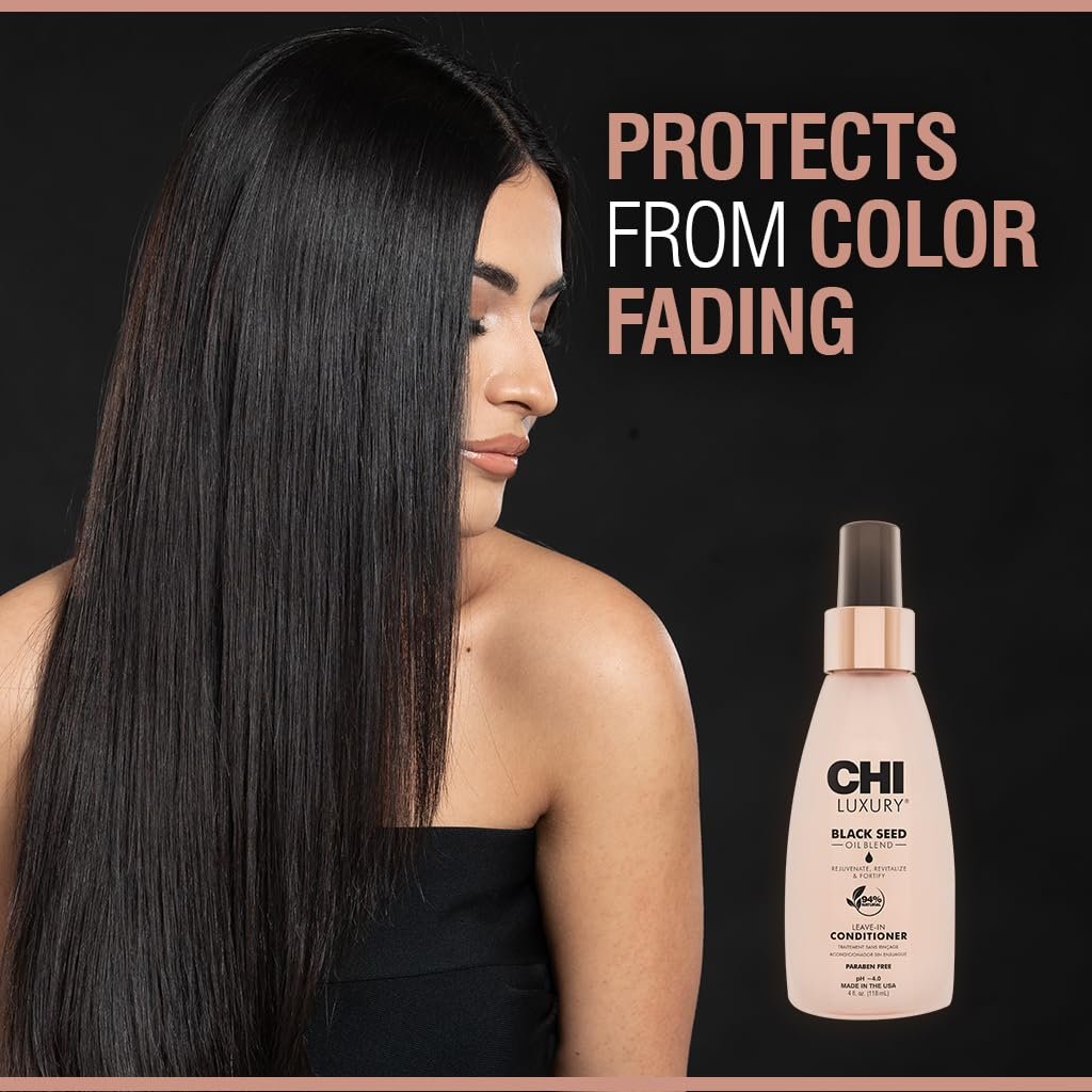 CHI Luxury Black Seed Oil Leave-In Conditioner, Moisturizing Treatment To Strengthen Hair, Thermal Protectant, Sulfate, Paraben & Gluten-Free, 4 Oz - Image 4