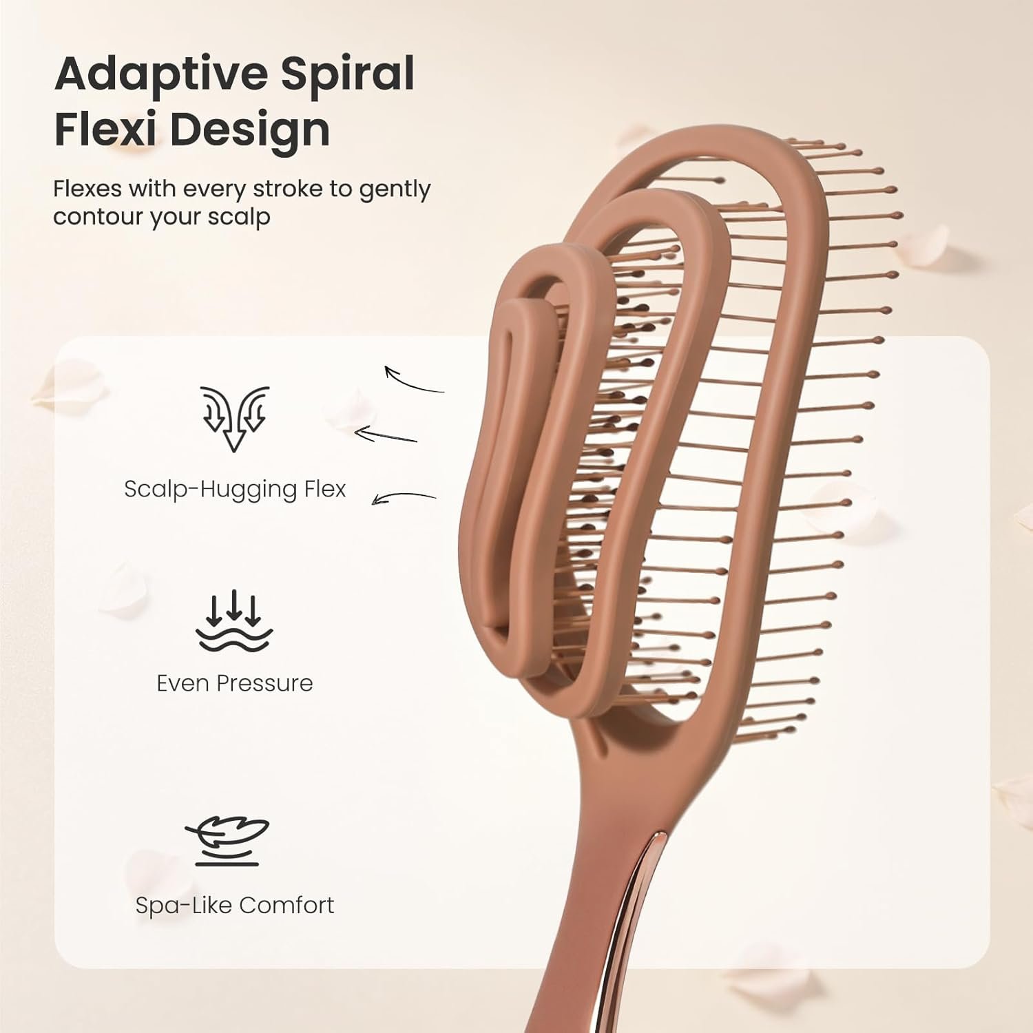 AIMIKE Spiral Hairbrush for Fine Hair, Wet Detangler Brush for Women & Kids | SpiraFlexi Detangling Brush, Wet Dry Detangler, For Women & Kids Fine Fragile Hair, Less Hair Breakage, Easy Clean Open Vent - Image 2