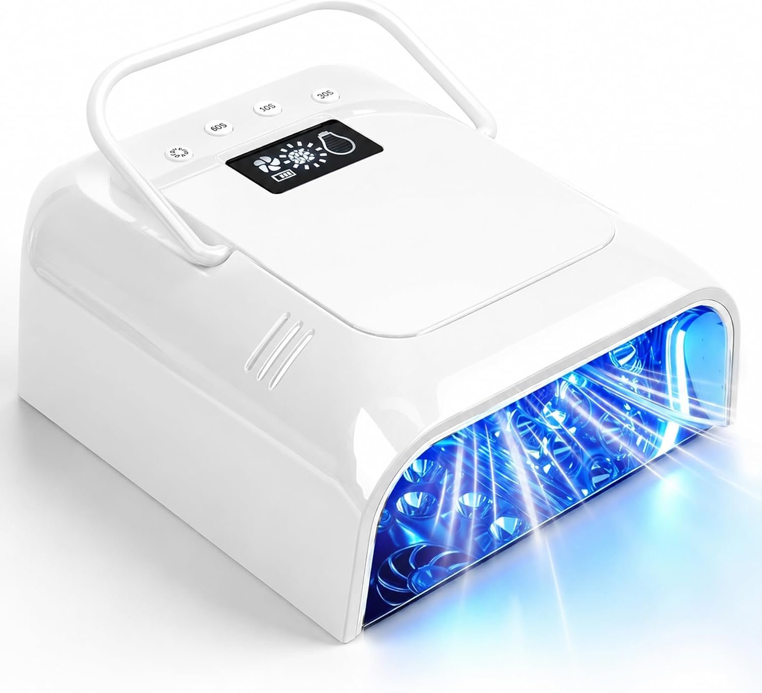 Rechargeable UV LED Nail Lamp Cordless, 108W Professional Nail Lamp for Gel Nails with Cooling Fan,Fast Drying Nail Dryer for Home or Salon Use(White)
